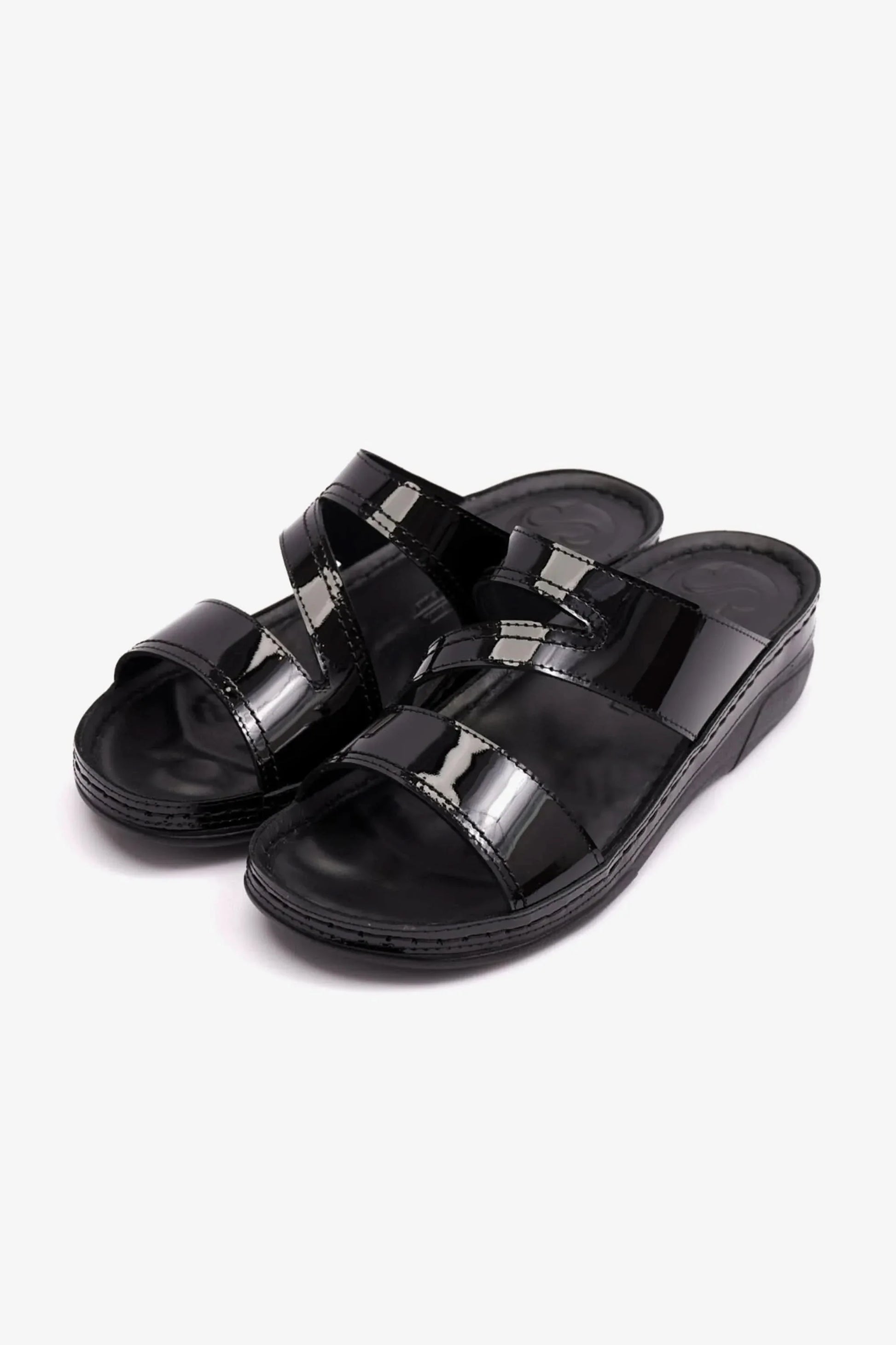 Comfort Plus Women's Soft Footbed Sandals Black LSDCP415