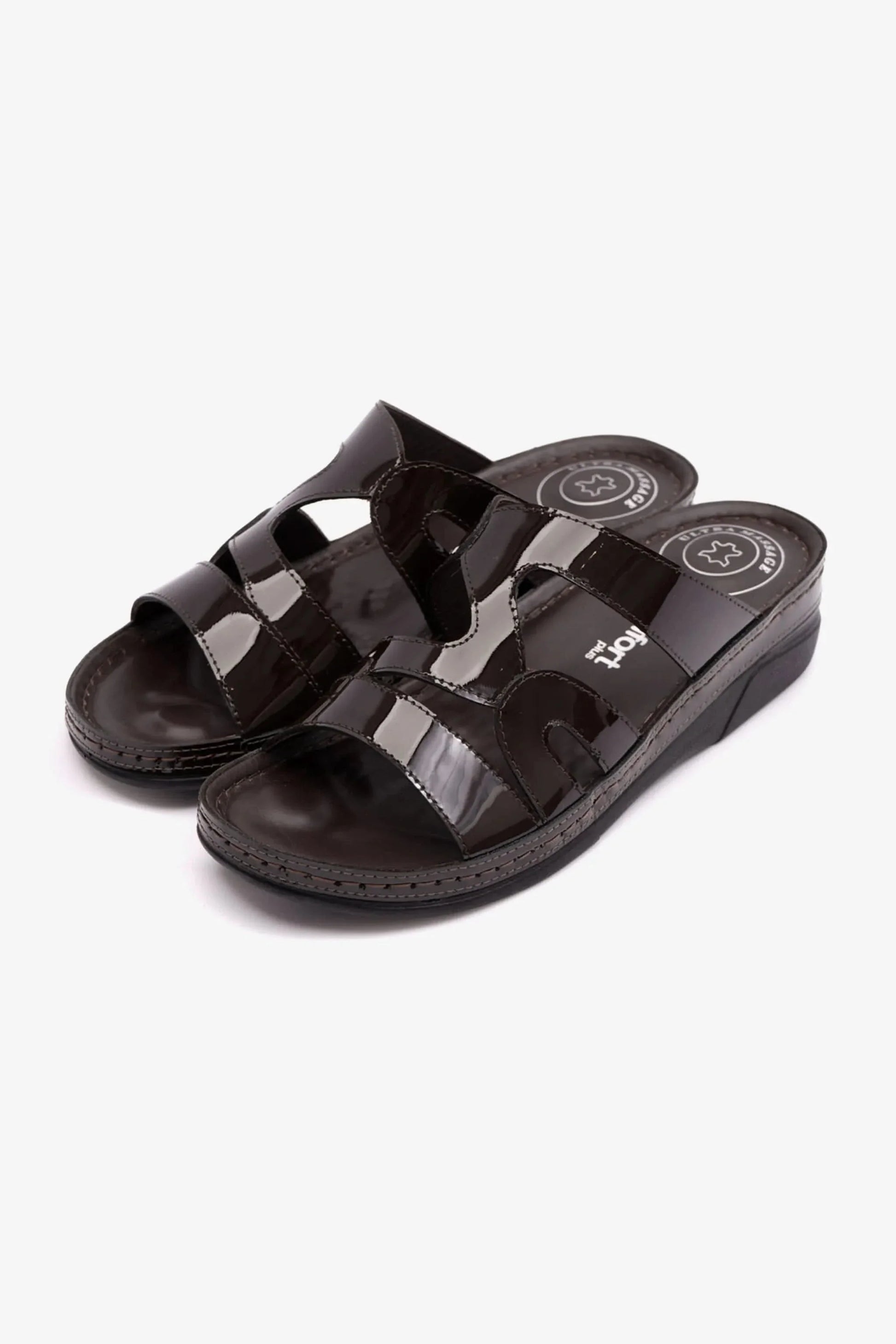 Comfort Plus Women's Italian Design Arabic Sandals Brown LSDCP412