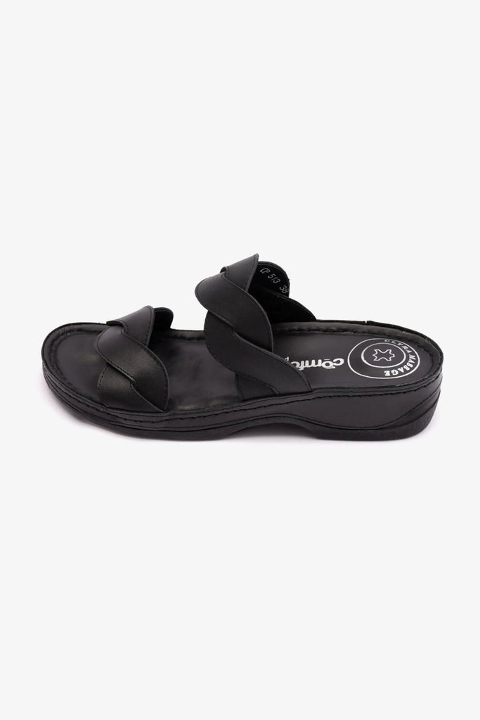 Comfort Plus Women's Mid Heel Sandals Black LSDCP513