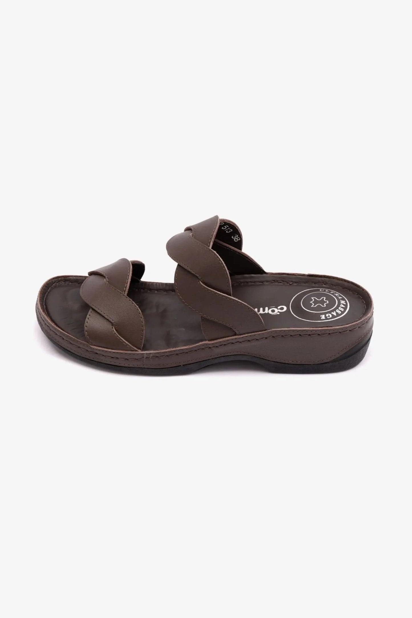 Comfort Plus Women's Matte Leather Sandals Brown CP513