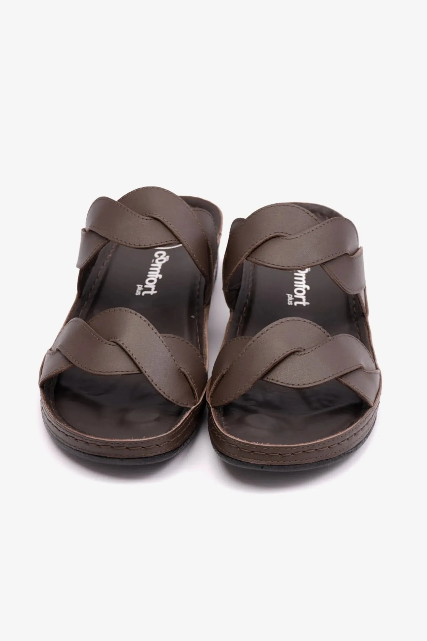 Comfort Plus Women's Matte Leather Sandals Brown CP513