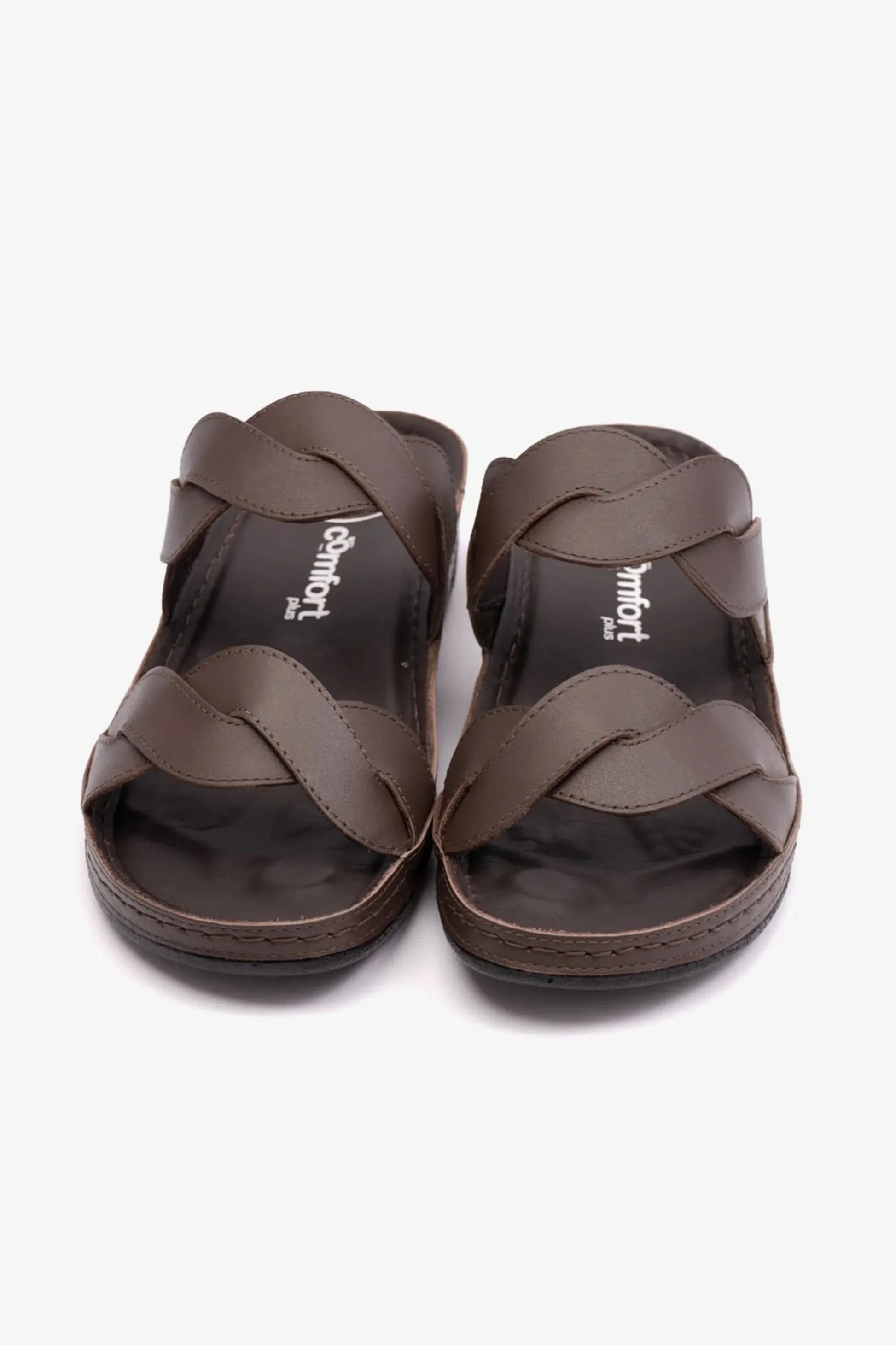 Comfort Plus Women's Matte Leather Sandals Brown CP513