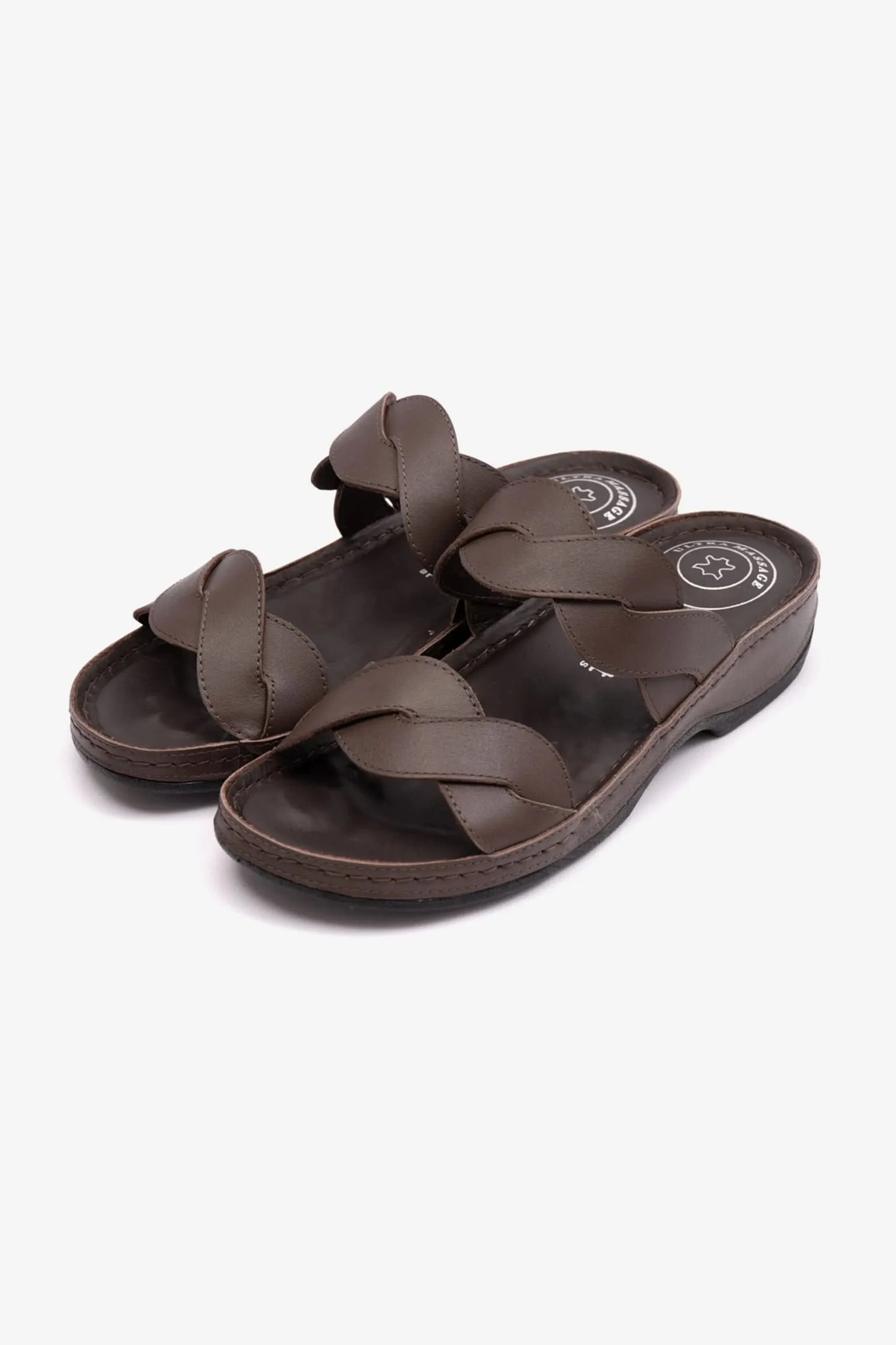 Comfort Plus Women's Matte Leather Sandals Brown CP513