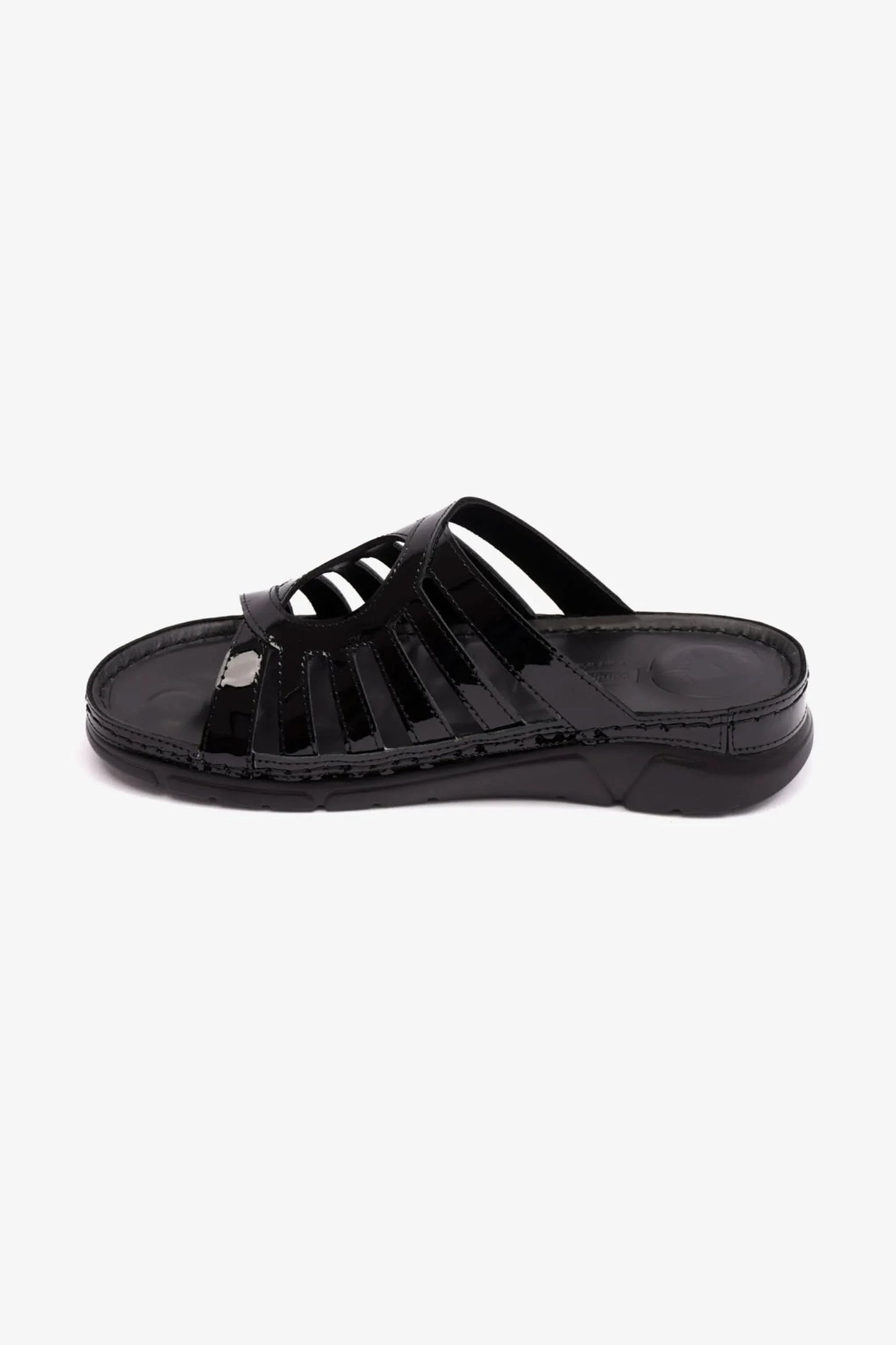 Comfort Plus Women's Patent Leather Sandals Black LSDCP609