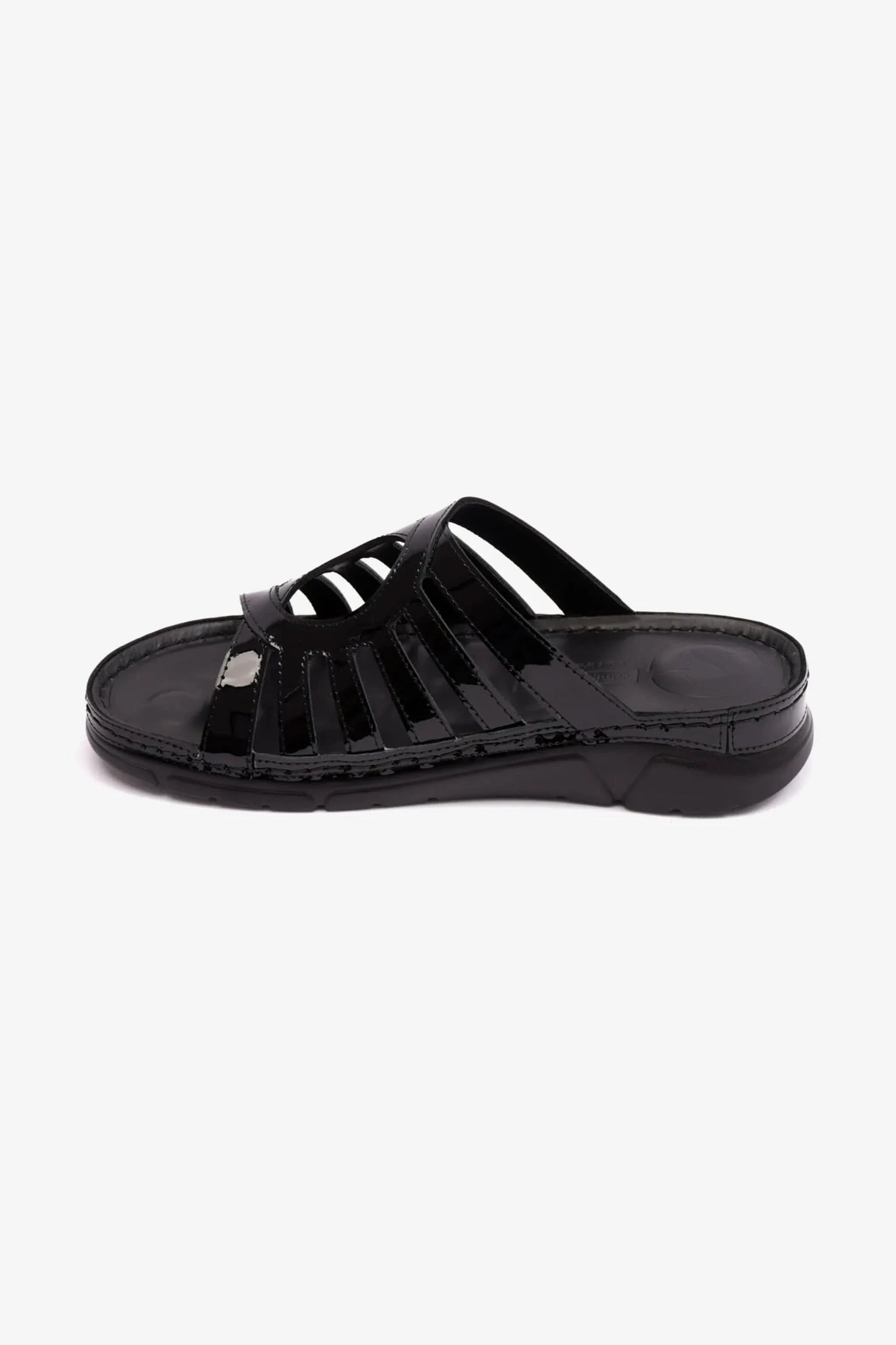 Comfort Plus Women's Patent Leather Sandals Black LSDCP609