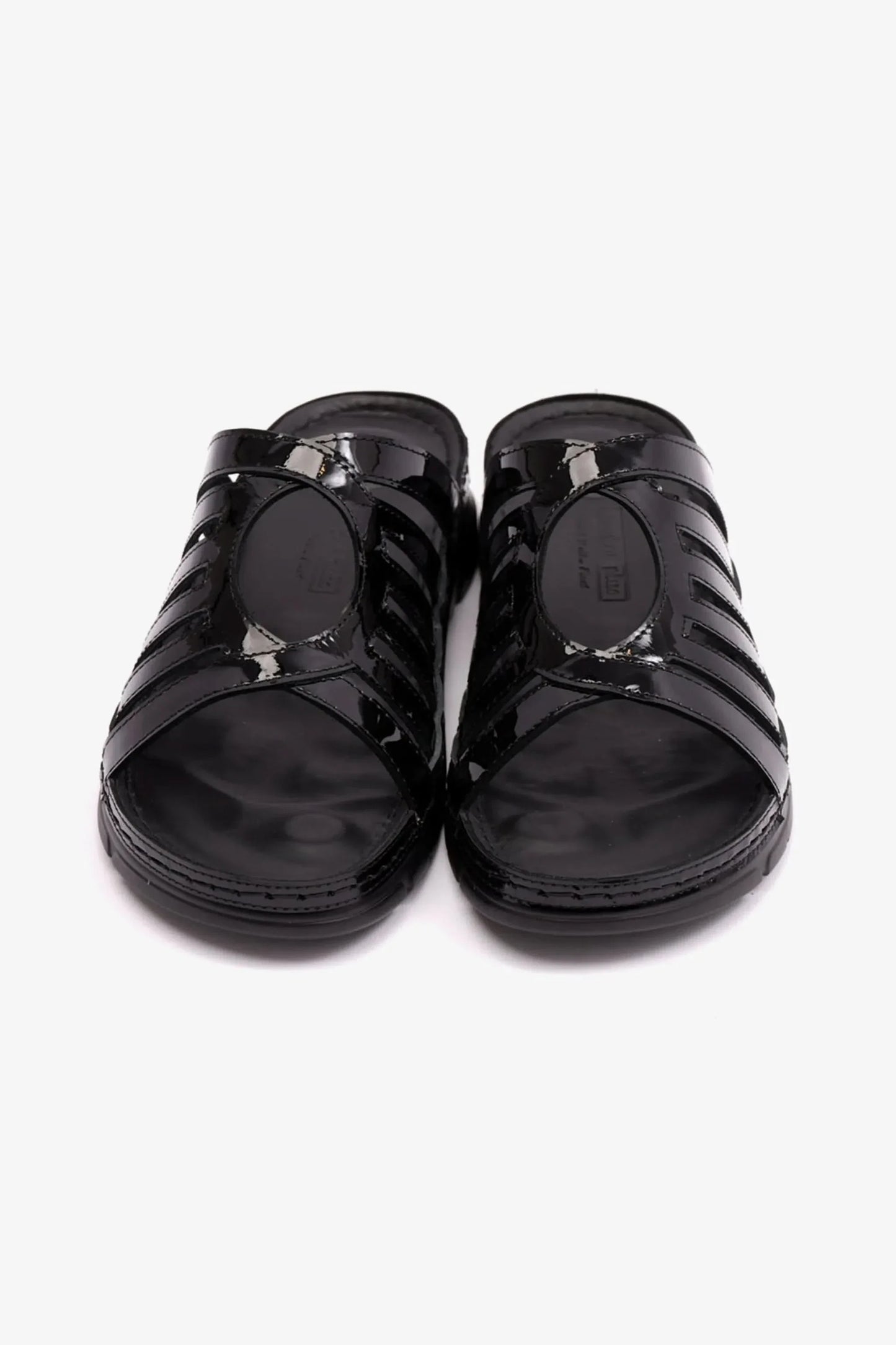 Comfort Plus Women's Patent Leather Sandals Black LSDCP609
