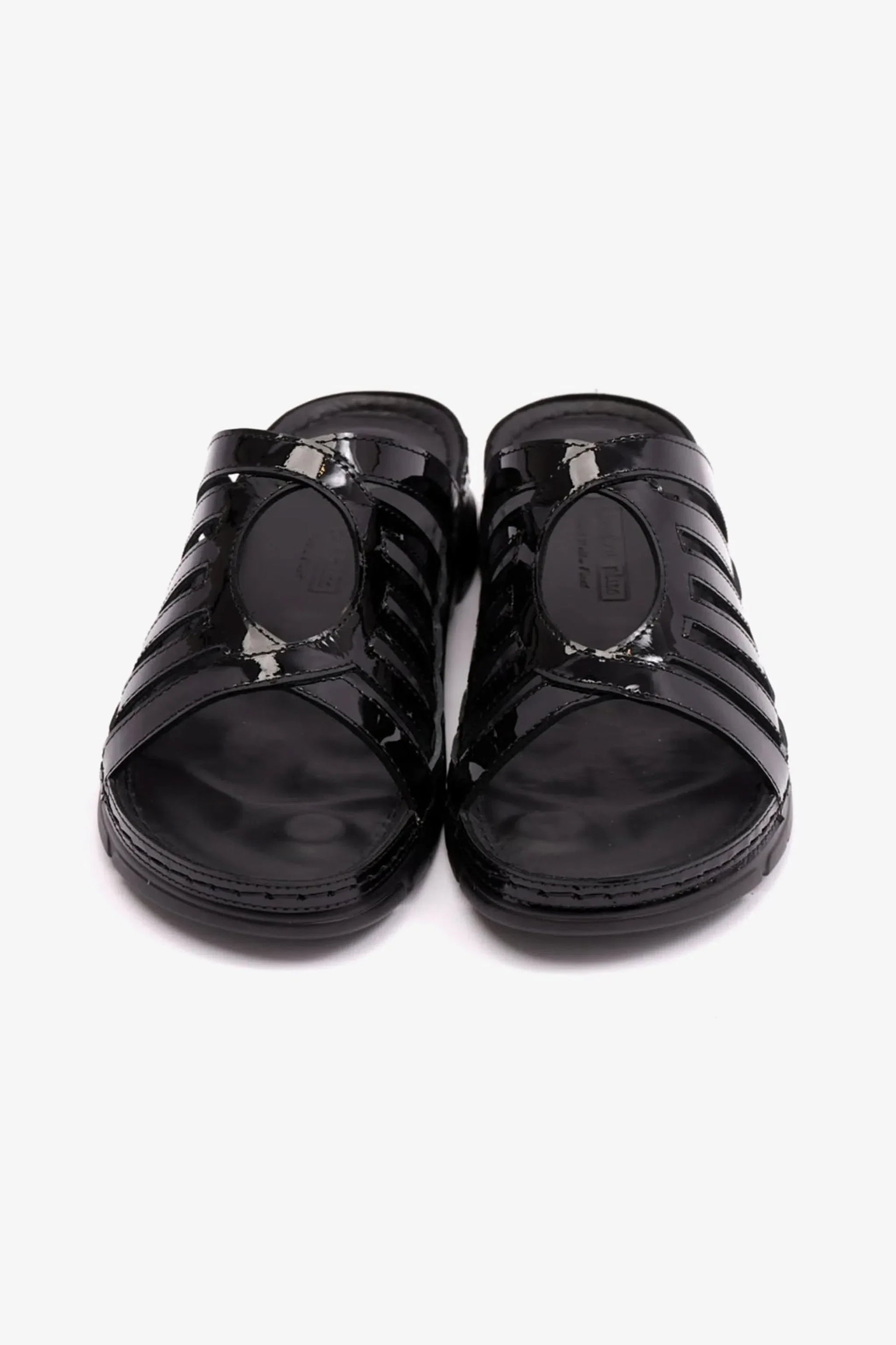 Comfort Plus Women's Patent Leather Sandals Black LSDCP609