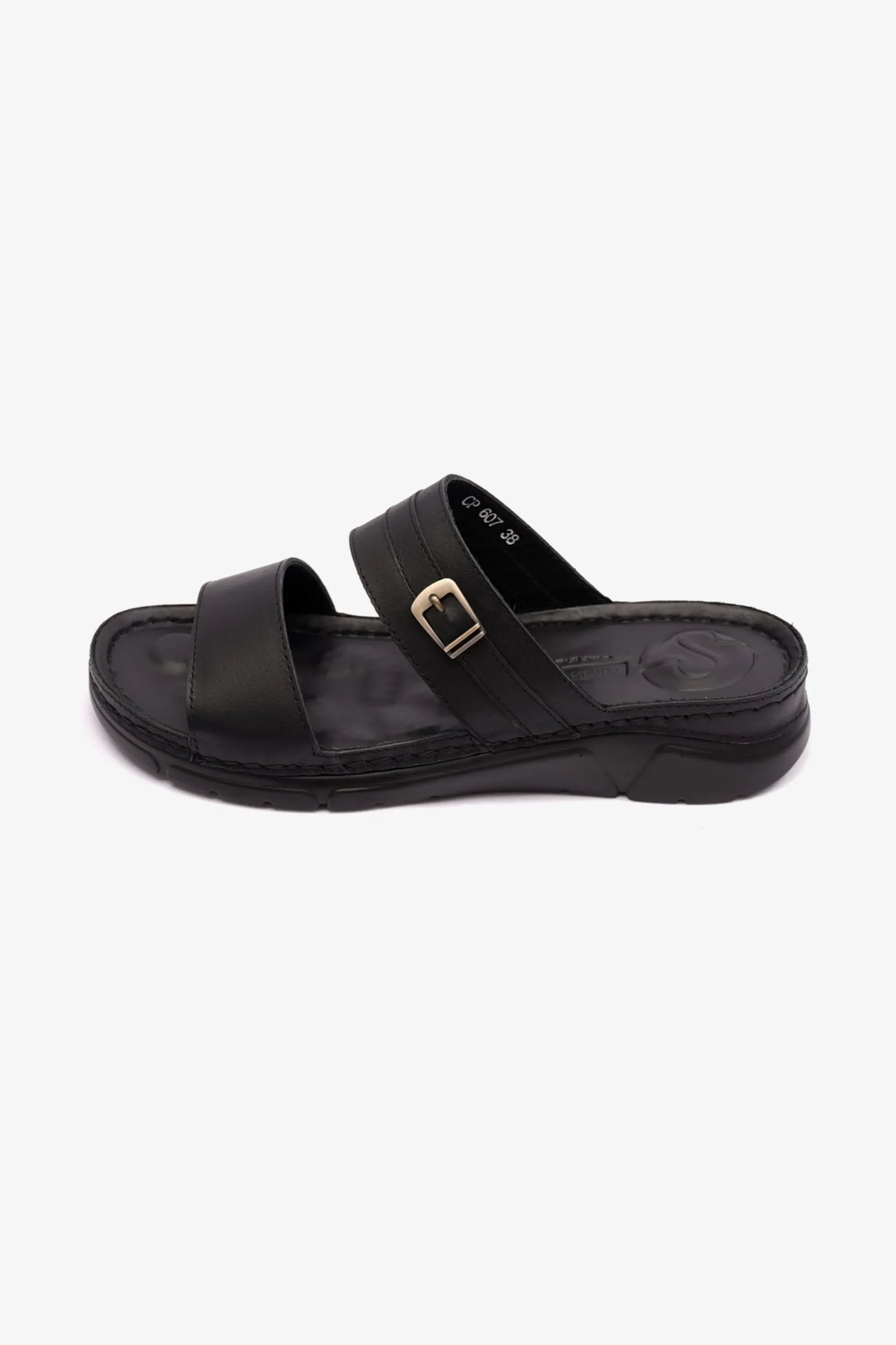Comfort Plus Women's Elegant Trim Mid Heel Sandals Black LSDCP607