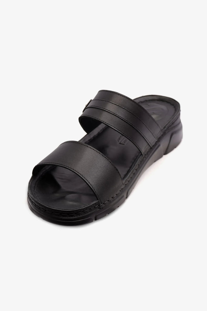 Comfort Plus Women's Elegant Trim Mid Heel Sandals Black LSDCP607