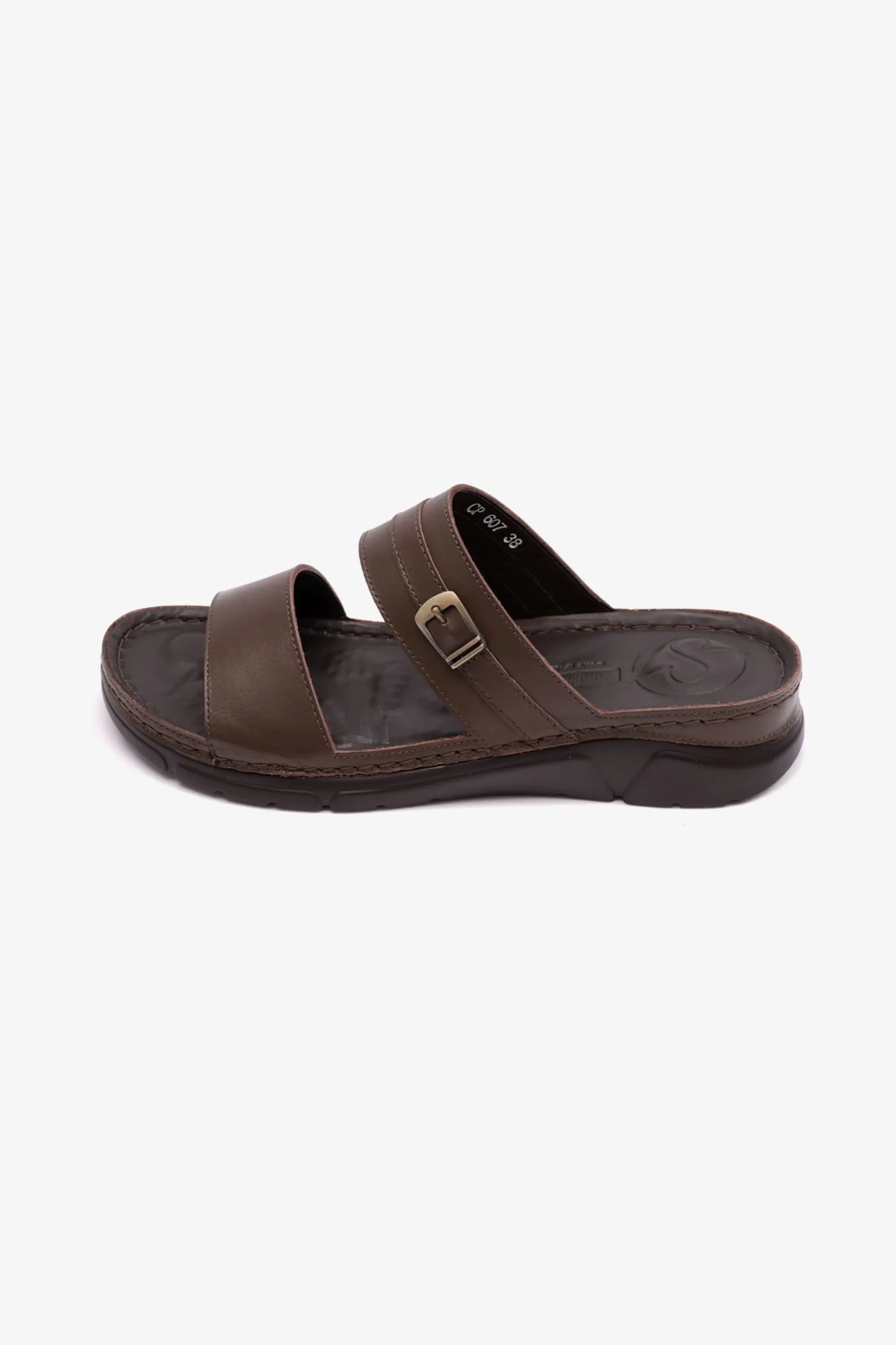 Comfort Plus Women's Elegant Trim Leather Sandals Brown LSDCP607