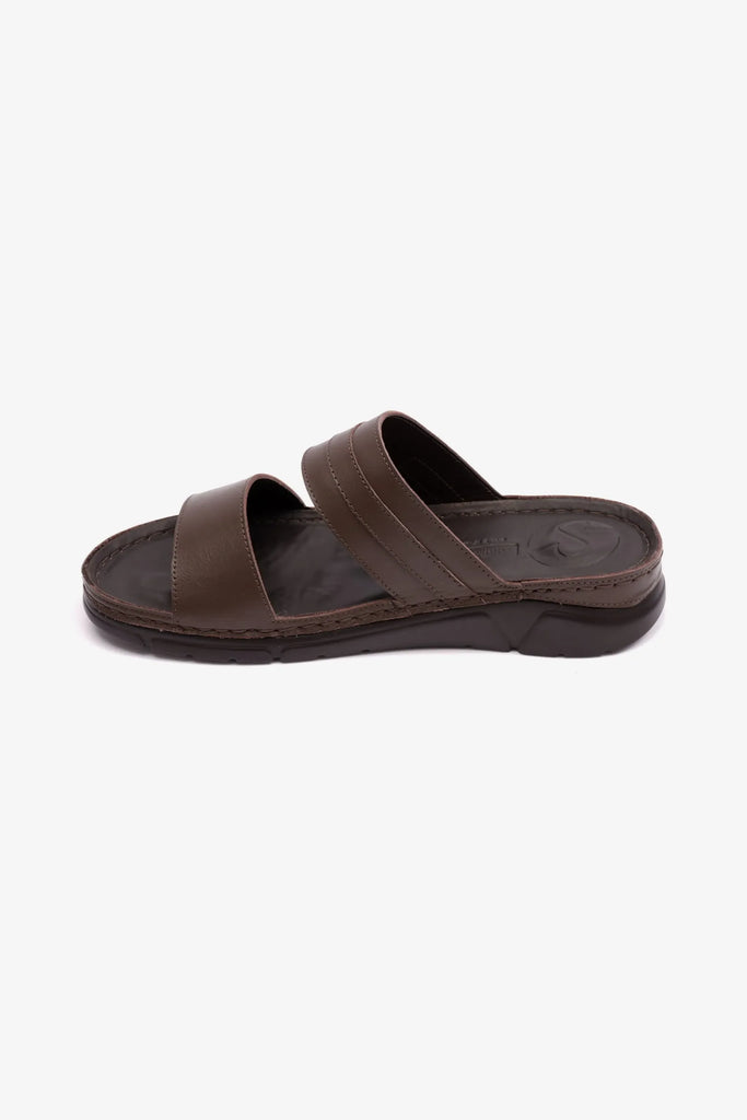 Comfort Plus Women's Elegant Trim Leather Sandals Brown LSDCP607