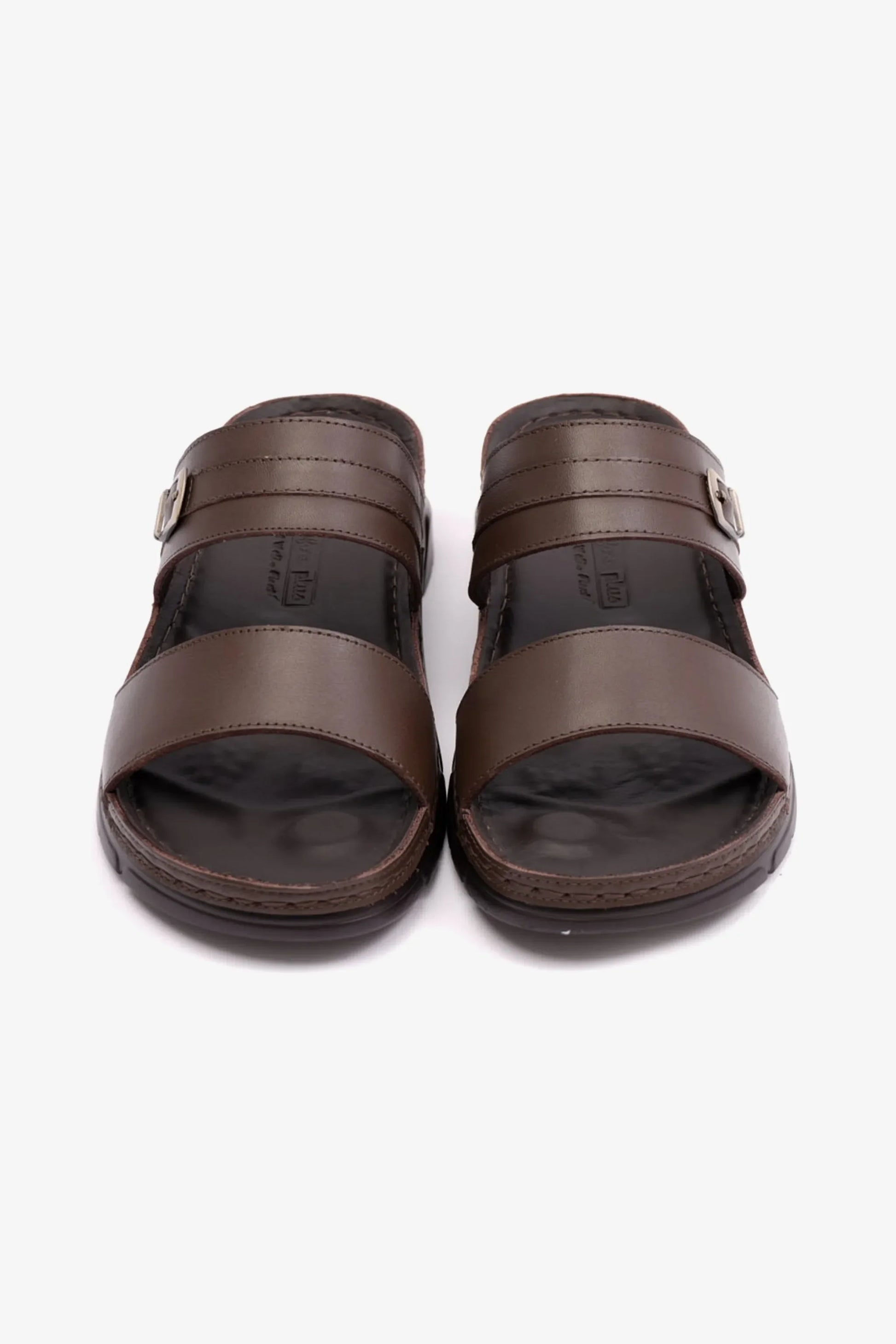 Comfort Plus Women's Elegant Trim Leather Sandals Brown LSDCP607