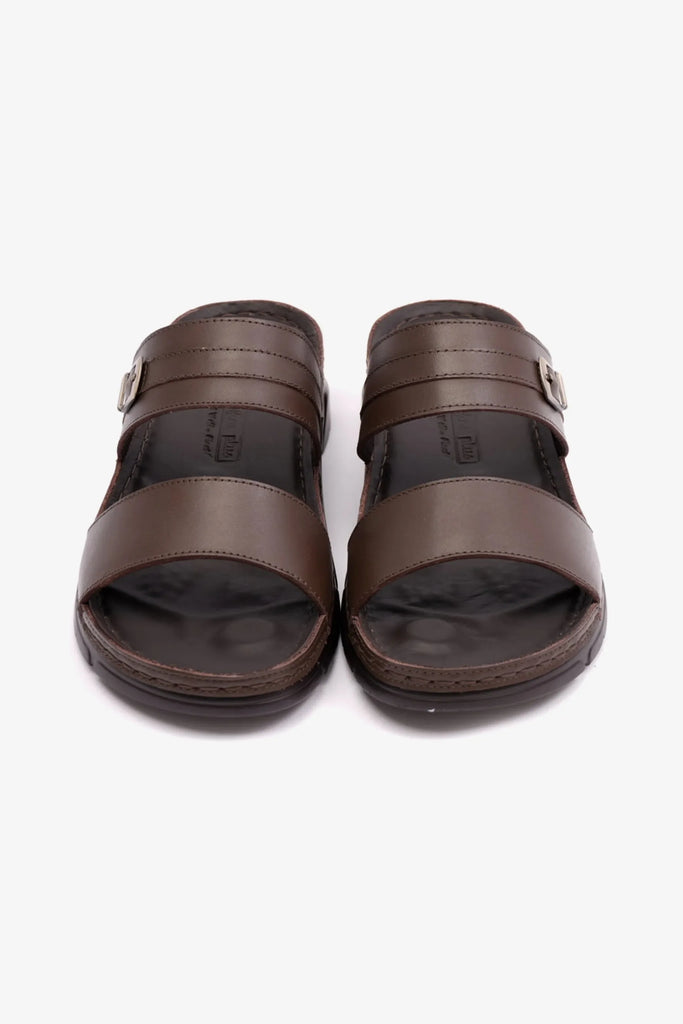 Comfort Plus Women's Elegant Trim Leather Sandals Brown LSDCP607