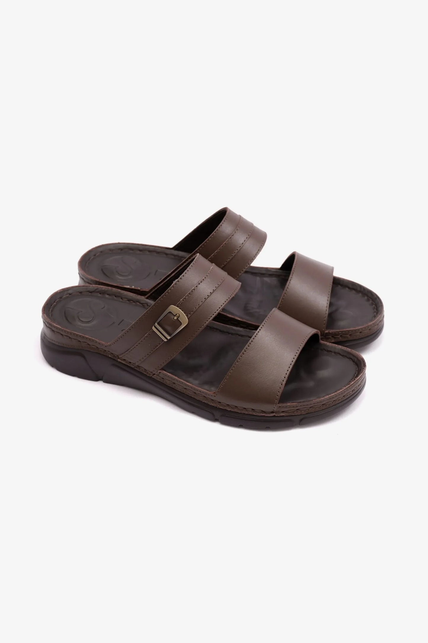Comfort Plus Women's Elegant Trim Leather Sandals Brown LSDCP607