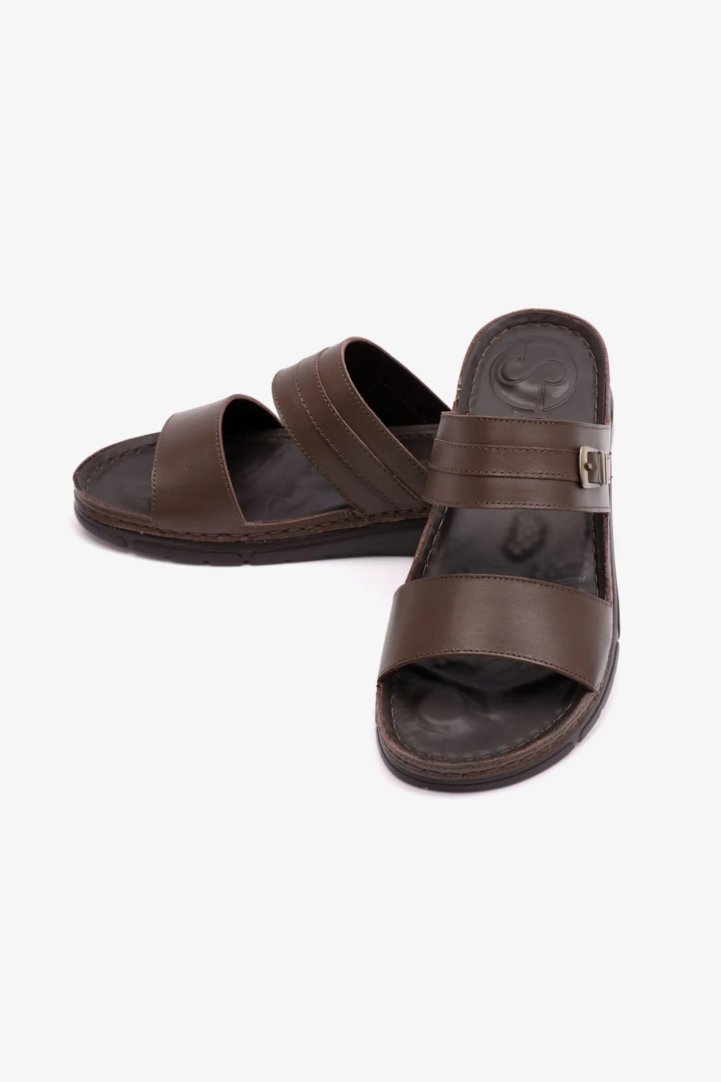 Comfort Plus Women's Elegant Trim Leather Sandals Brown LSDCP607