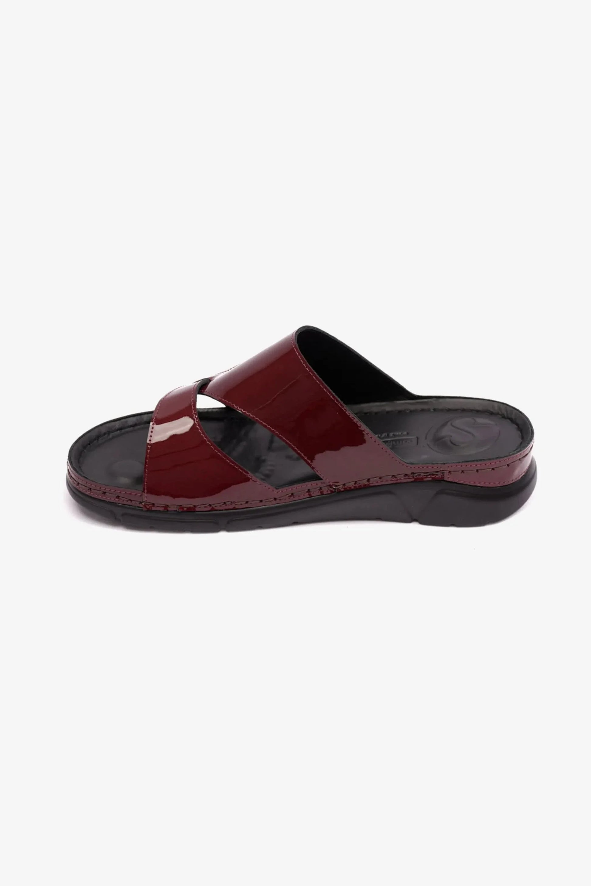 Comfort Plus Women's Patent Leather Arabic Sandals Maroon LSDCP612