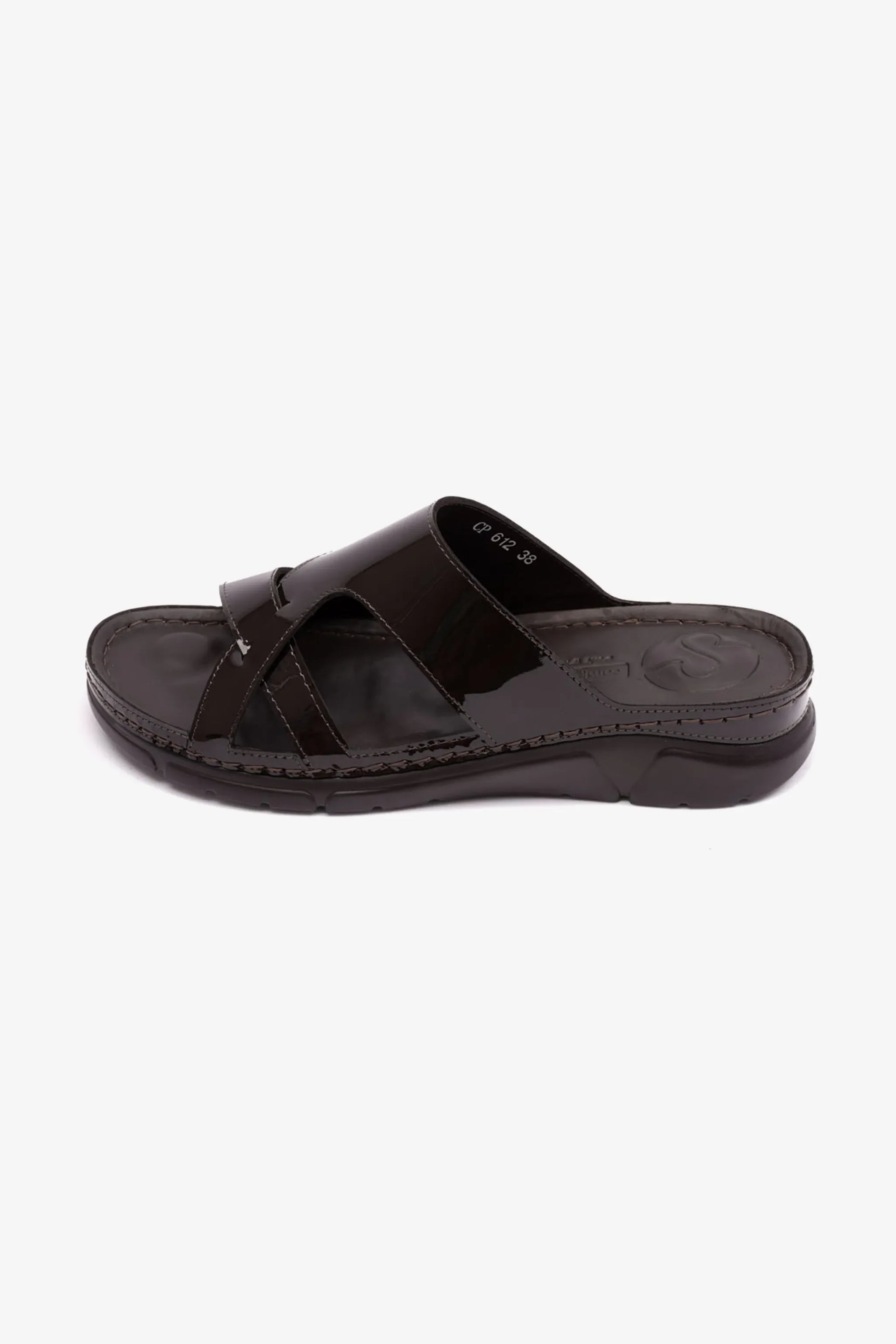 Comfort Plus Women's Patent Leather Sandals Brown LSDCP612