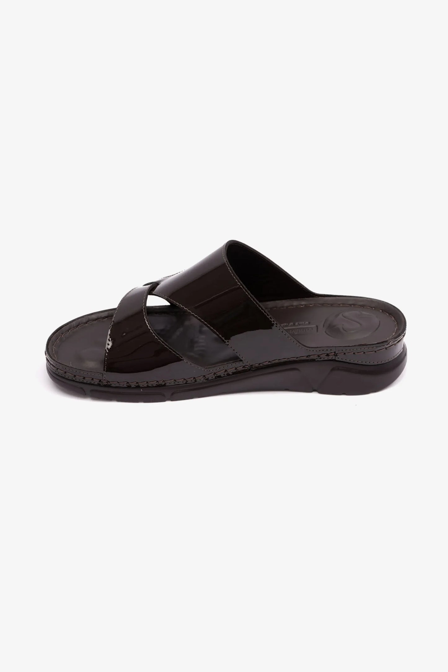Comfort Plus Women's Patent Leather Sandals Brown LSDCP612
