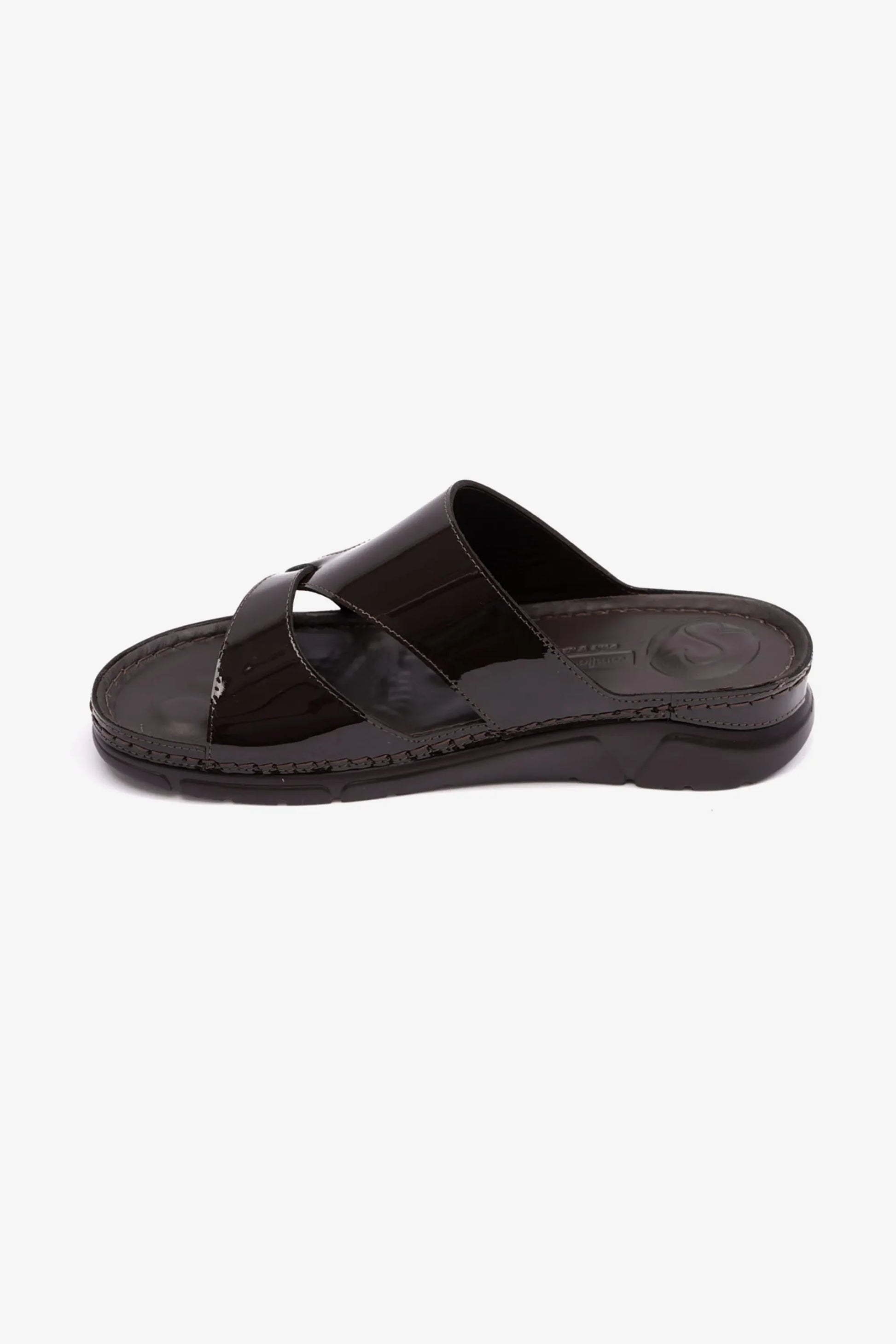 Comfort Plus Women's Patent Leather Sandals Brown LSDCP612