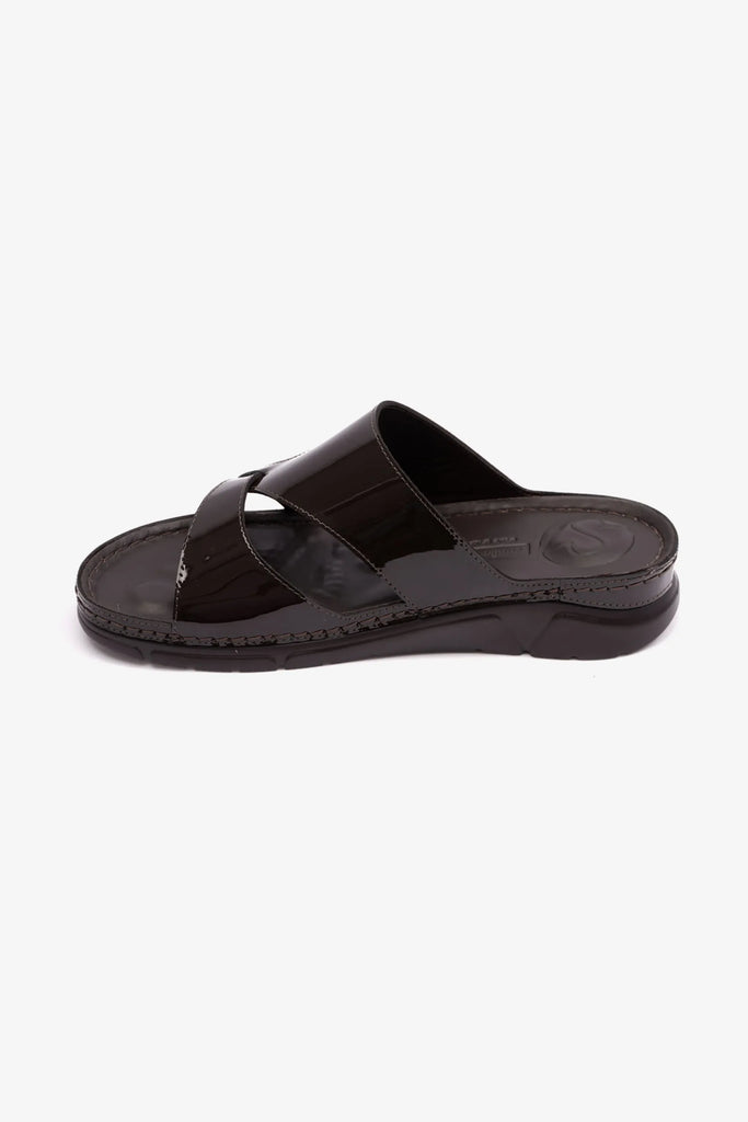 Comfort Plus Women's Patent Leather Sandals Brown LSDCP612