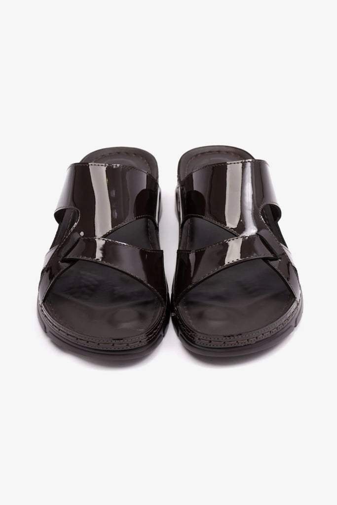 Comfort Plus Women's Patent Leather Sandals Brown LSDCP612