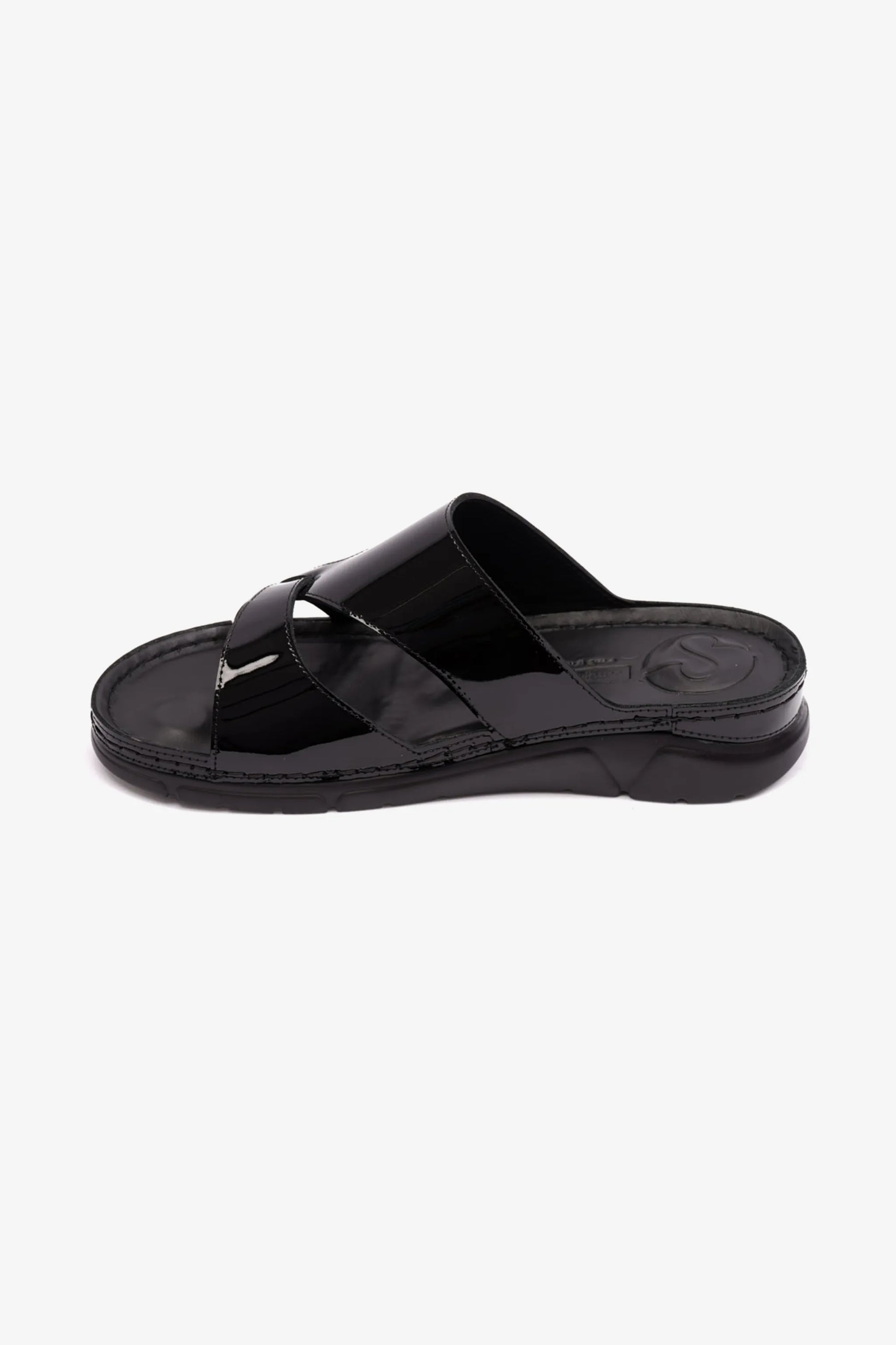 Comfort Plus Women's Patent Leather Arabic Sandals Black LSDCP612