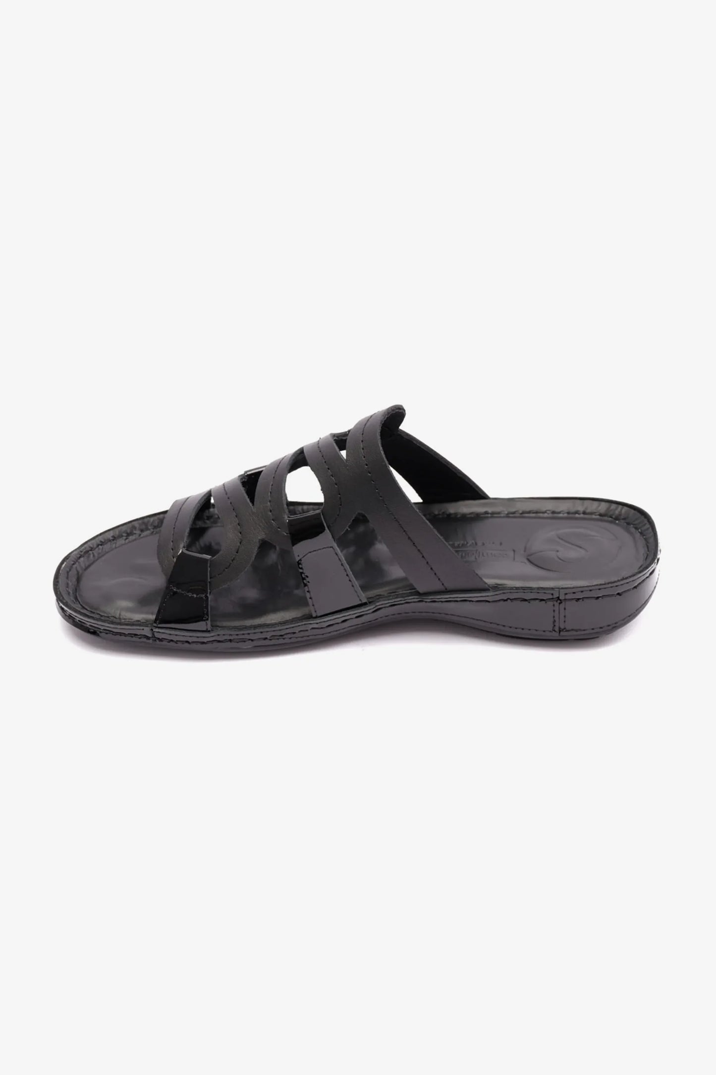 Comfort Plus Women's Flat Leather Sandals Black CP721