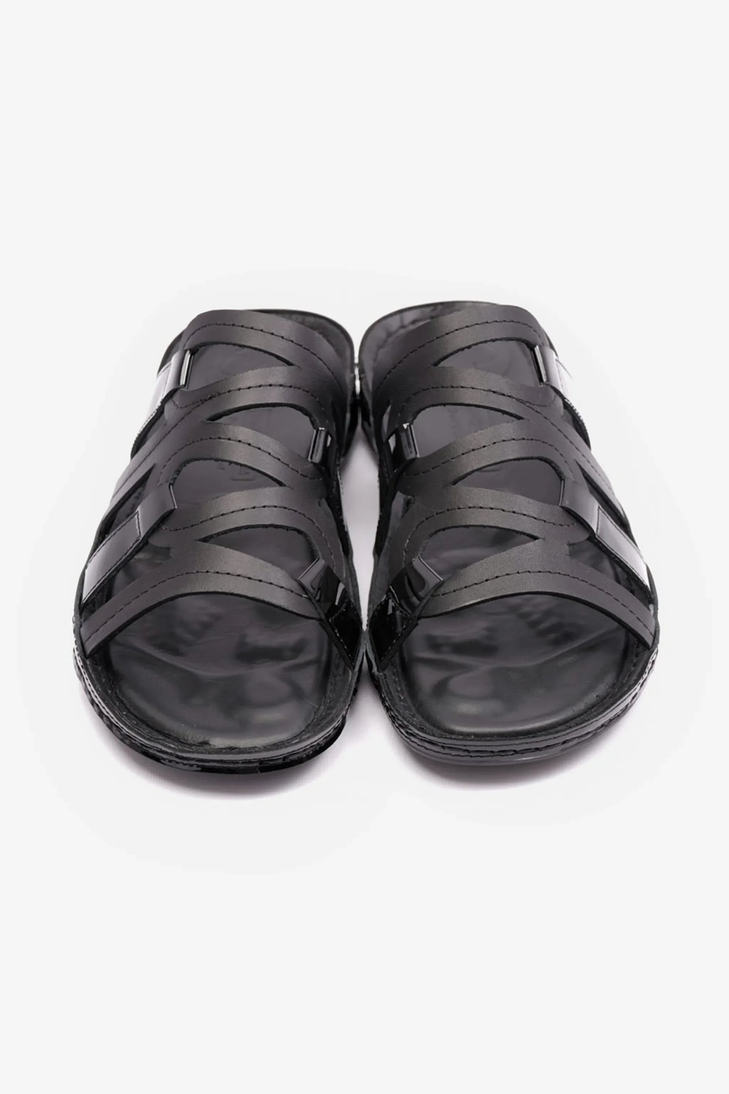Comfort Plus Women's Flat Leather Sandals Black CP721