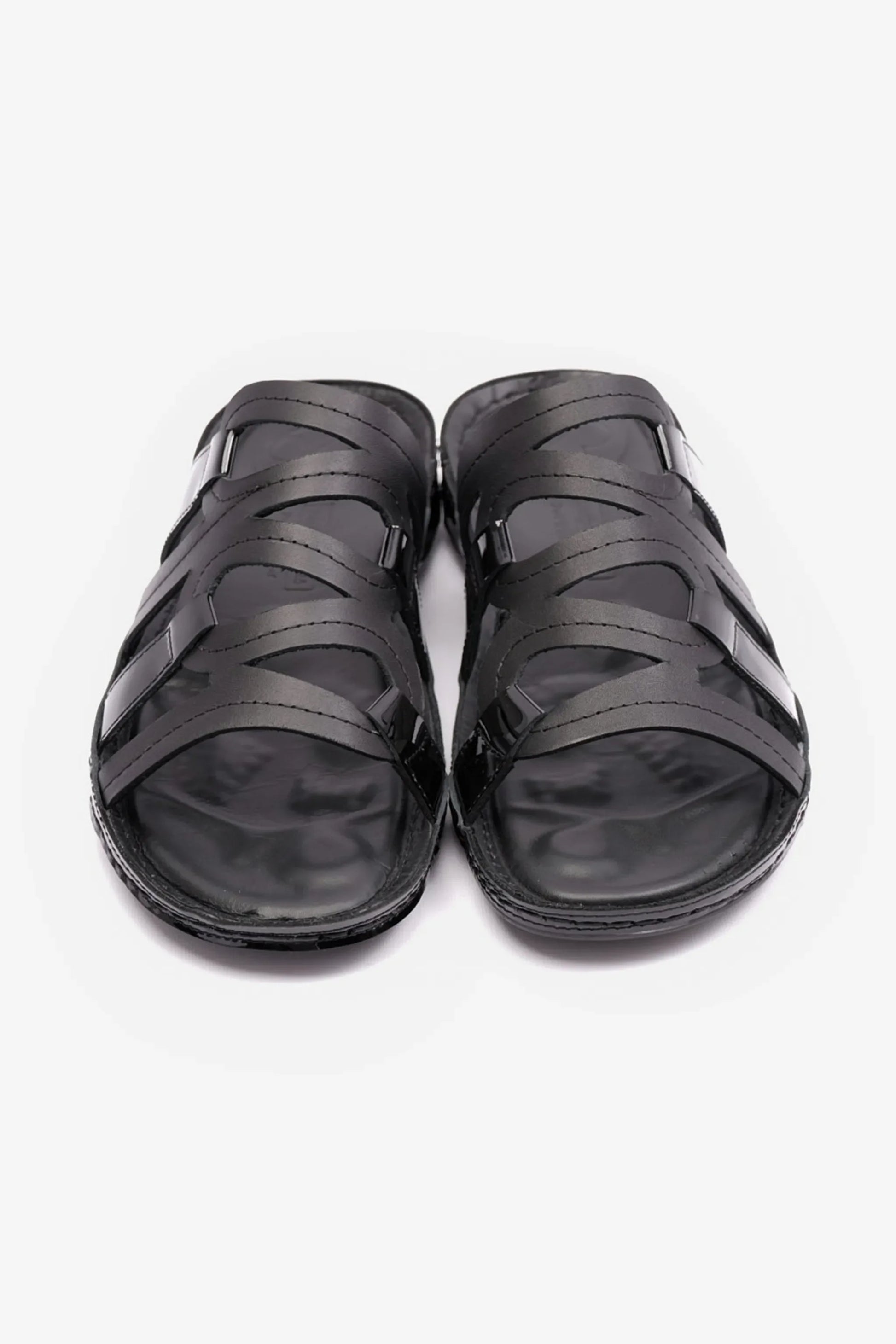 Comfort Plus Women's Flat Leather Sandals Black CP721