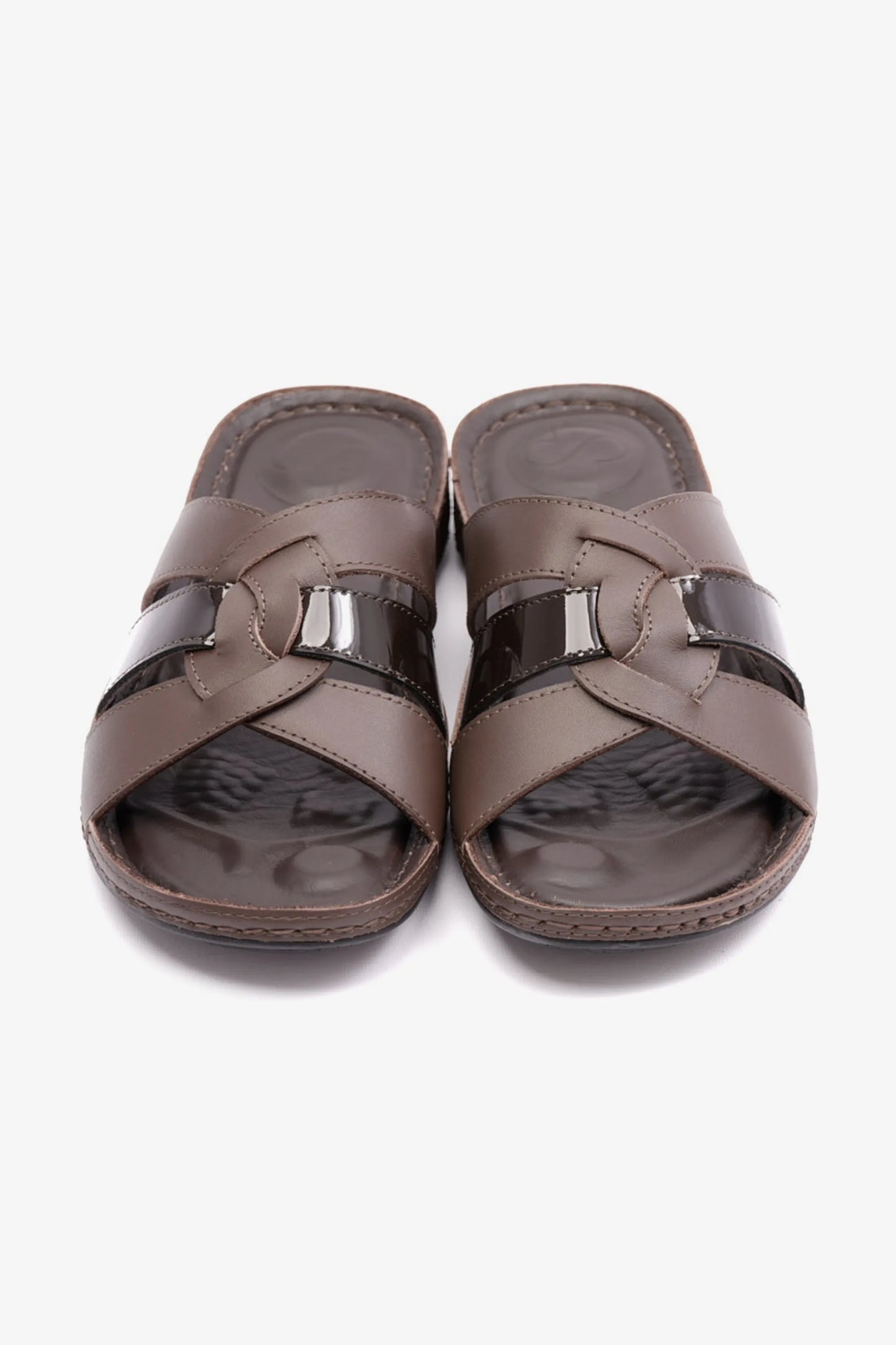 Comfort Plus Women's Soft Nappa Flat Sandals Brown LSDCP724