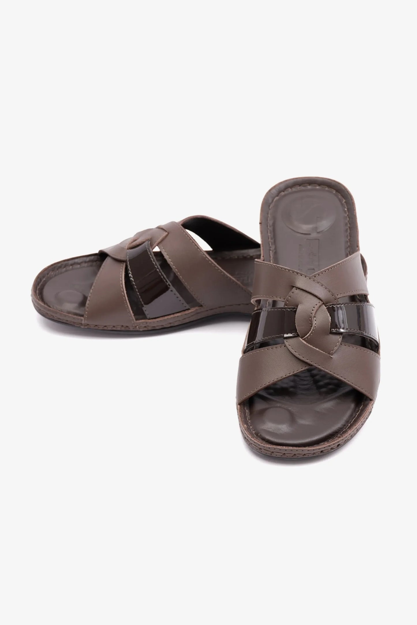 Comfort Plus Women's Soft Nappa Flat Sandals Brown LSDCP724