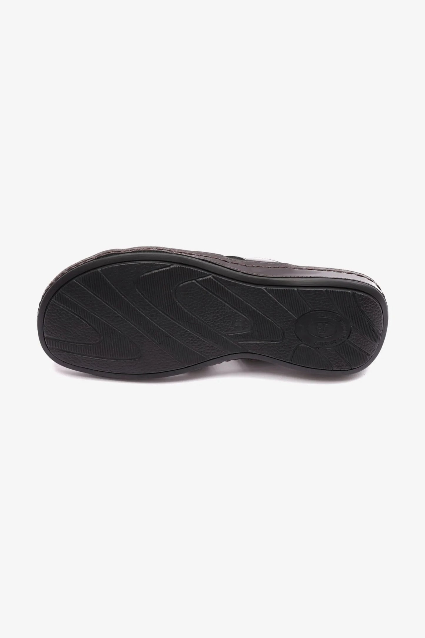 Comfort Plus Women's Flat Outsole Massage Point Leather Sandals Brown LSDCP721
