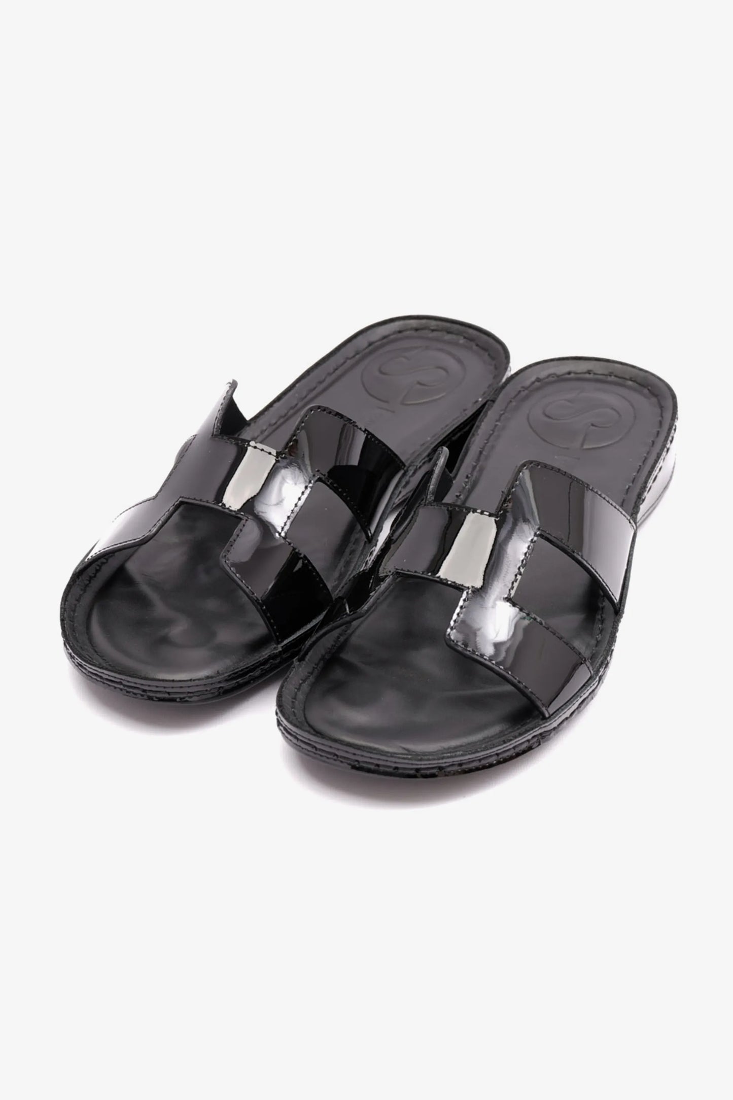 Comfort Plus Women's Flat Patent Leather Sandals Black LSDCP723