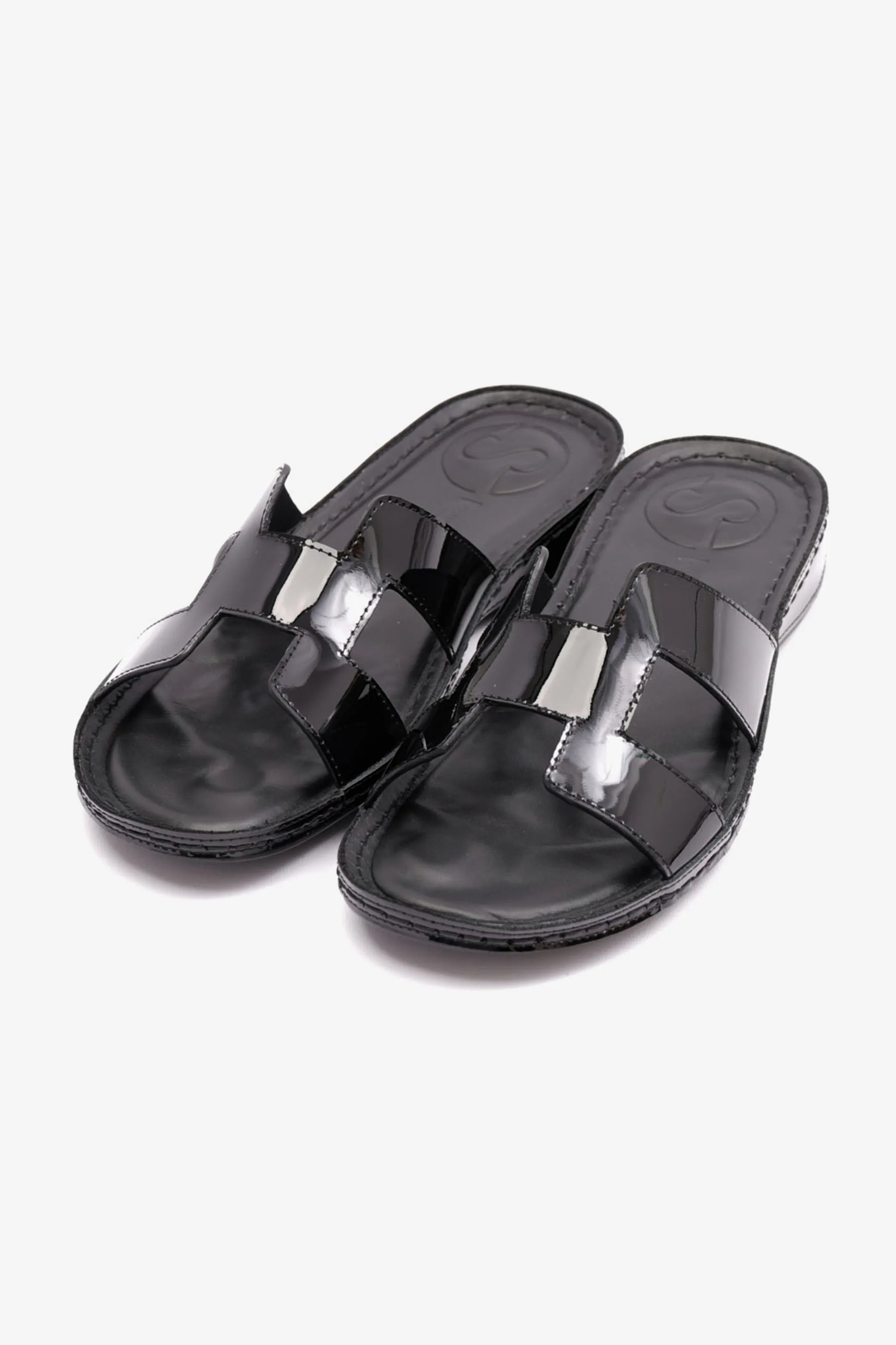 Comfort Plus Women's Flat Patent Leather Sandals Black LSDCP723