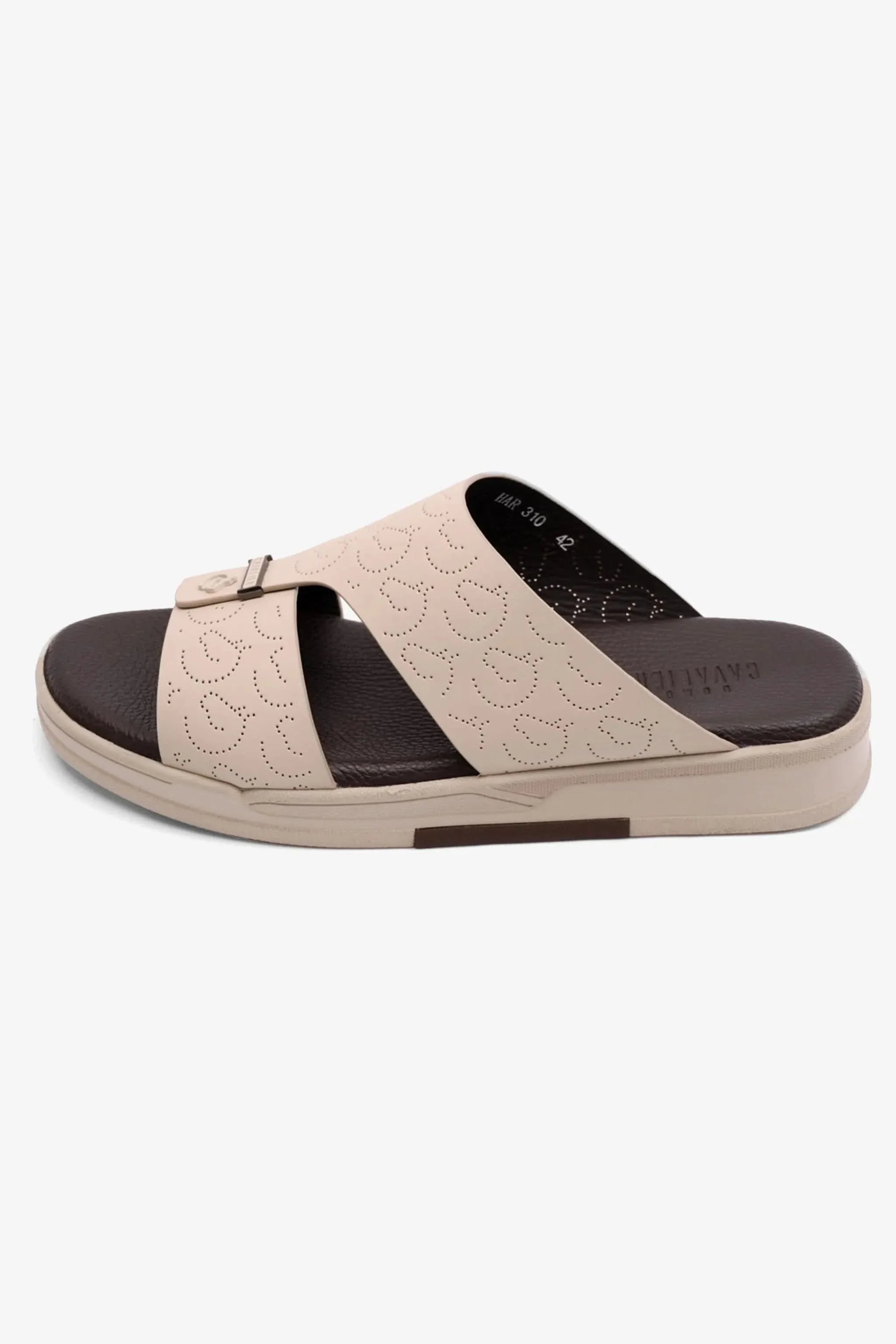 Cavalier Uomo Men's Stylish Trim Arabic Sandals Cream MSDCVHAR310