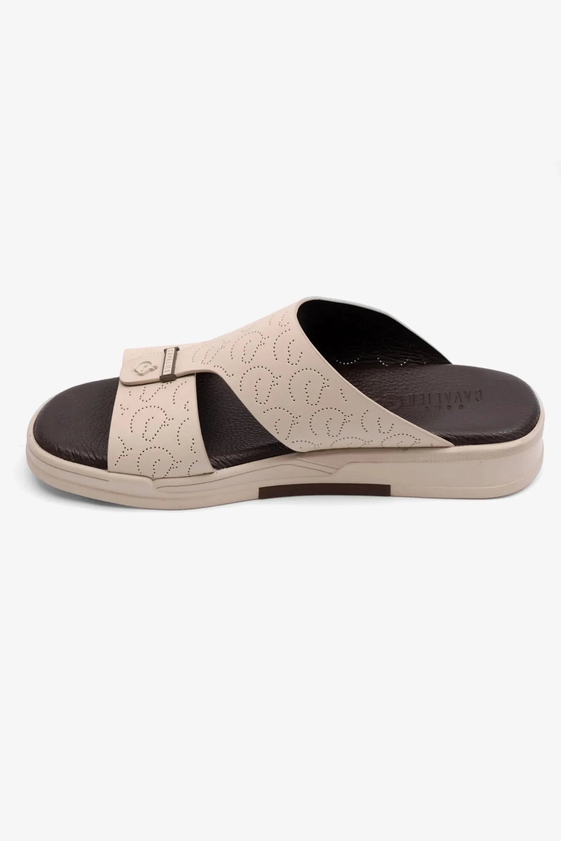 Cavalier Uomo Men's Stylish Trim Arabic Sandals Cream MSDCVHAR310
