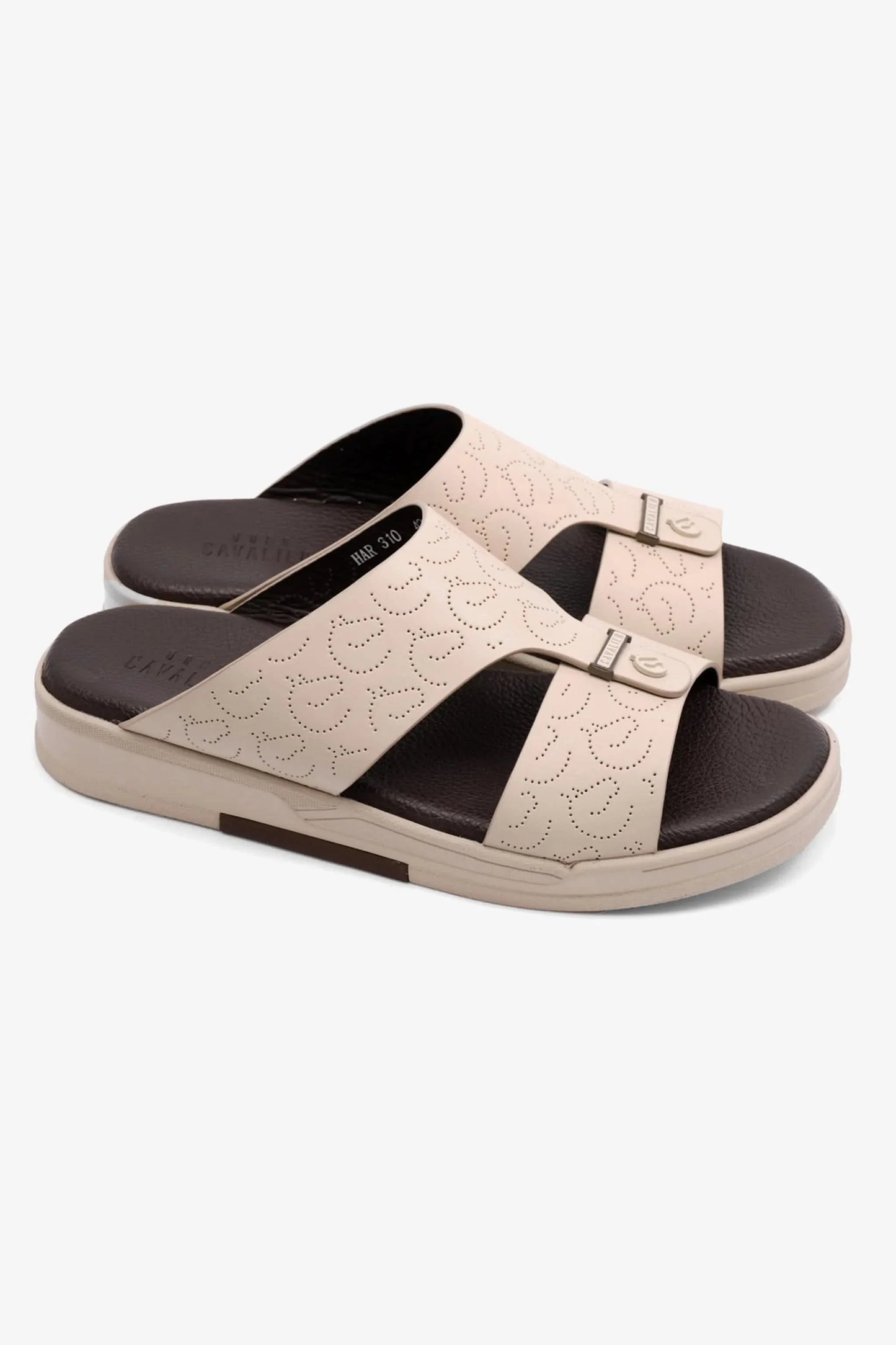 Cavalier Uomo Men's Stylish Trim Arabic Sandals Cream MSDCVHAR310