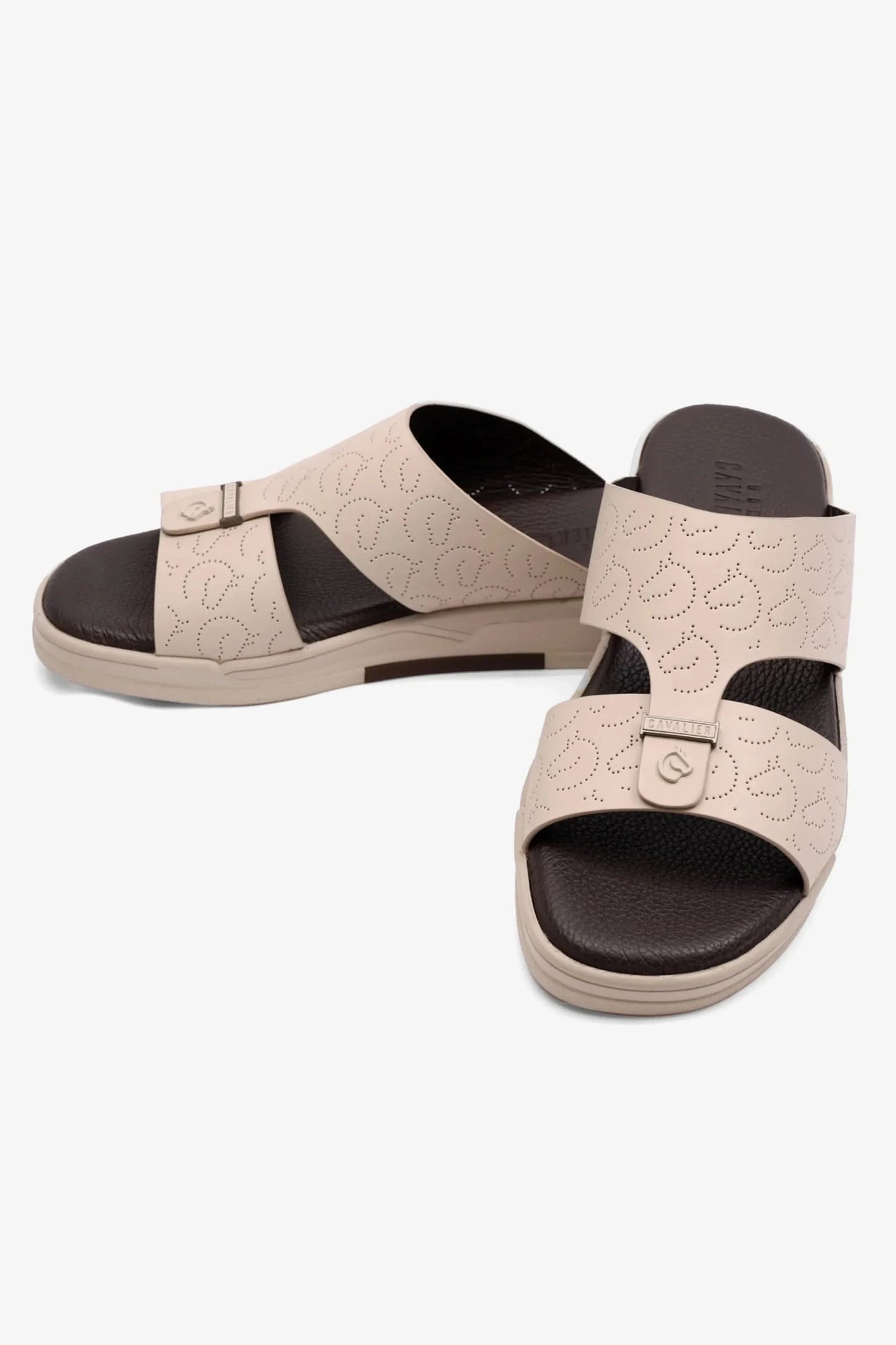 Cavalier Uomo Men's Stylish Trim Arabic Sandals Cream MSDCVHAR310