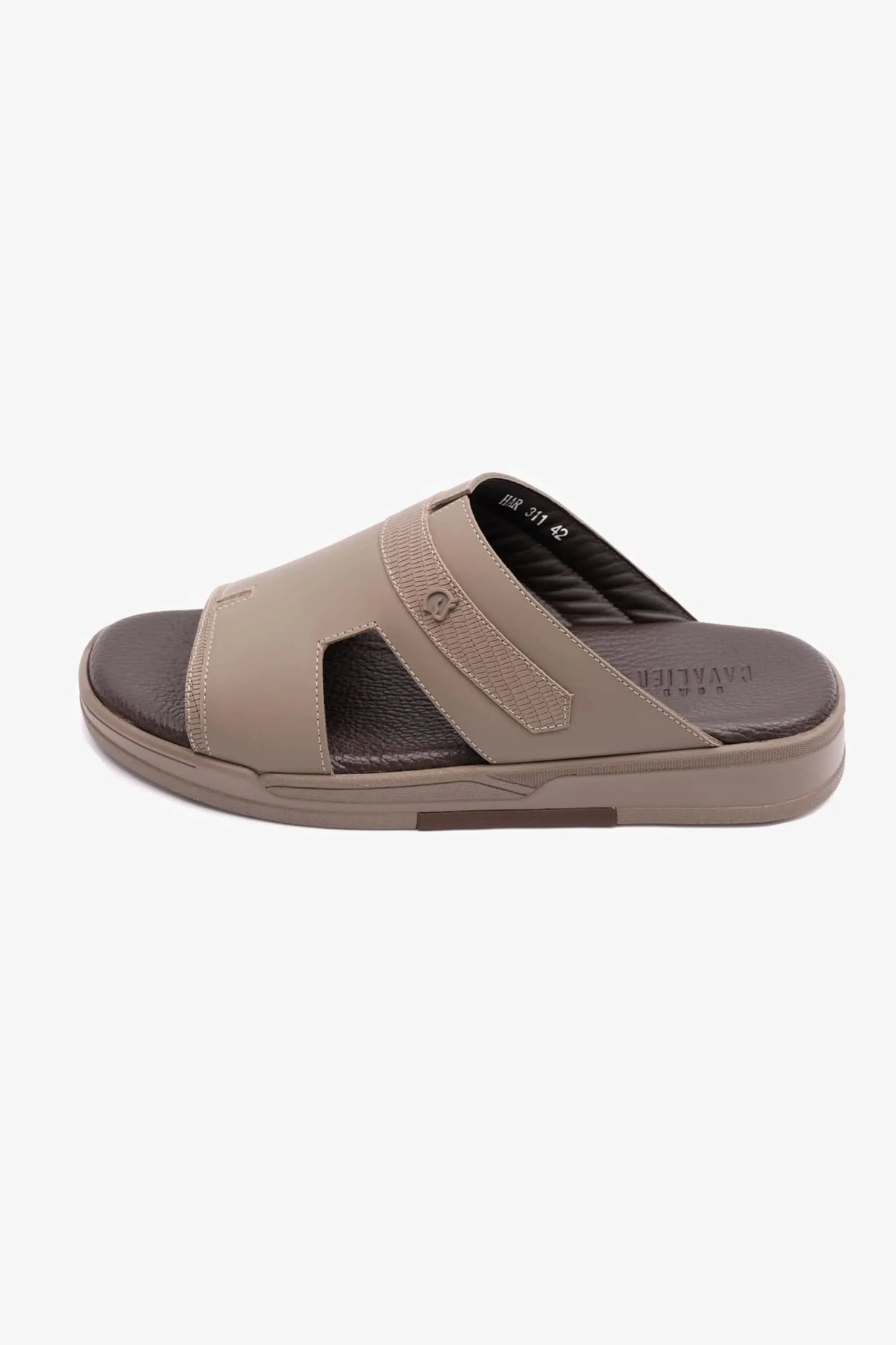 Cavalier Men's Extra Cushioned Stylish Trim Sandals Stone MSDCVHAR311