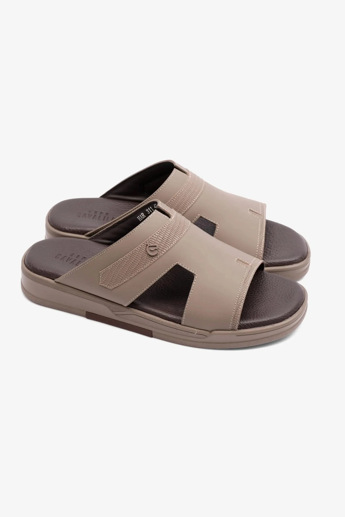 Cavalier Men's Extra Cushioned Stylish Trim Sandals Stone MSDCVHAR311