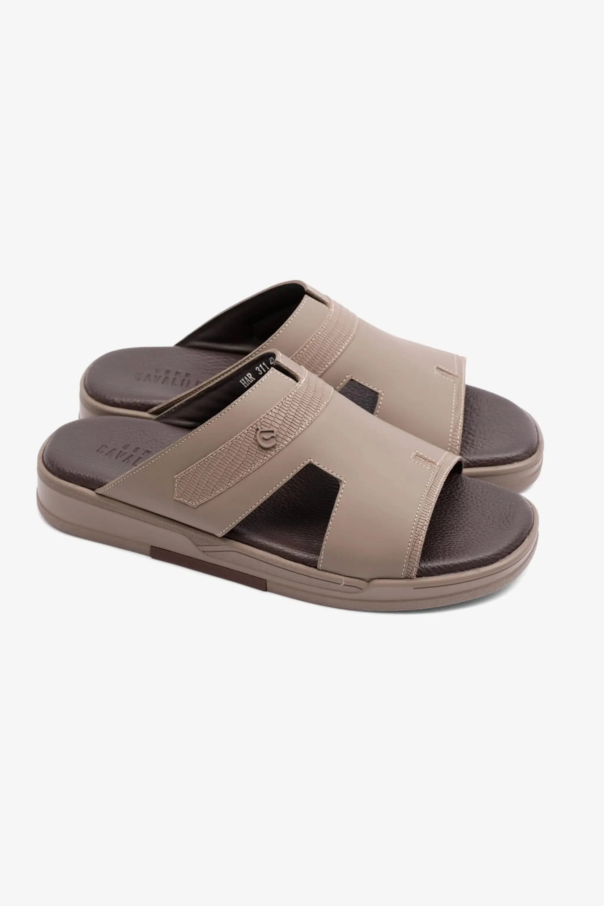 Cavalier Men's Extra Cushioned Stylish Trim Sandals Stone MSDCVHAR311