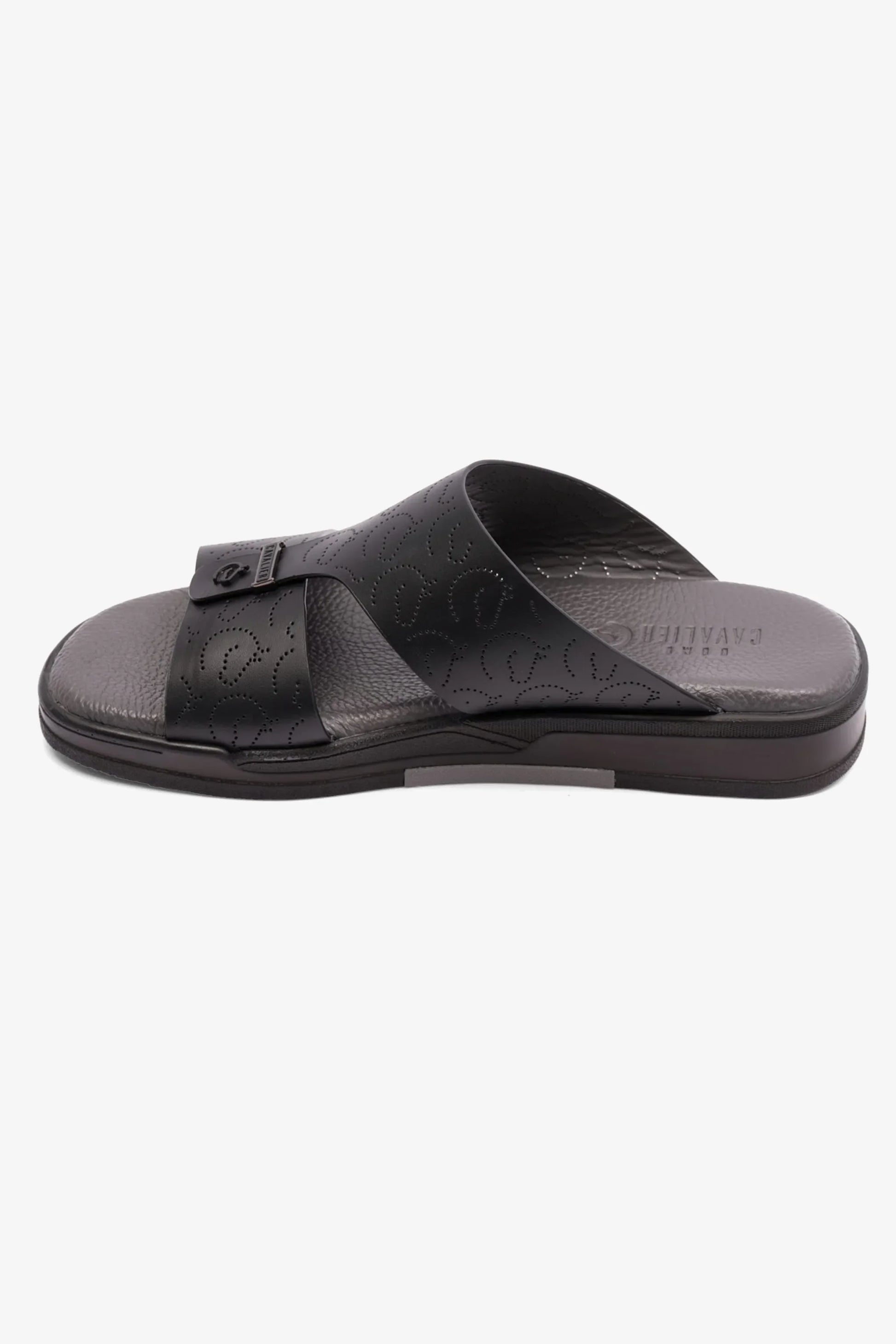 Cavalier Uomo Men's Embossed Leather Arabic Sandals Black MSDCVHAR310