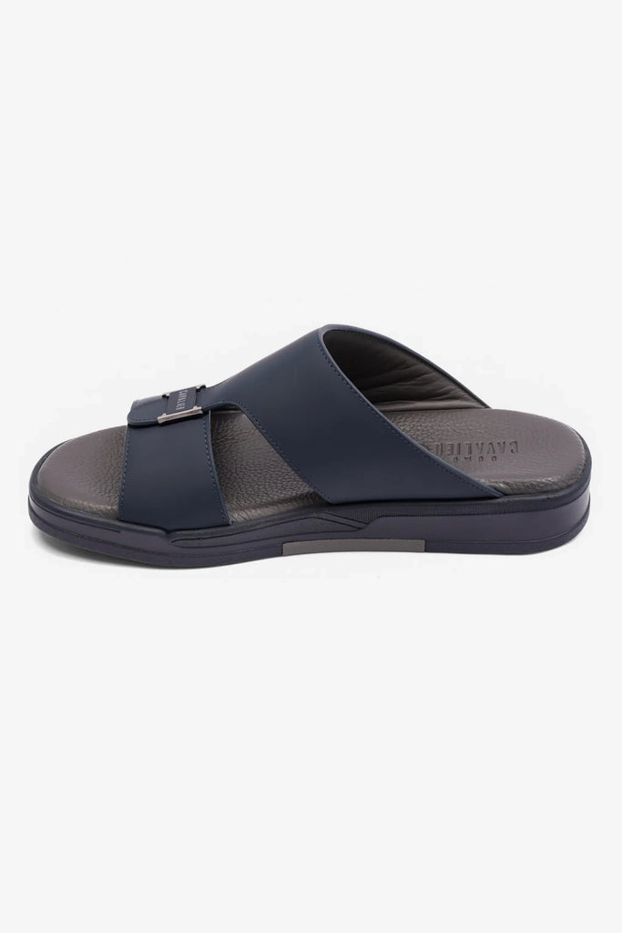 UOMO CAVALIER MENS ARABIC MATTE LEATHER SANDALS NAVY - Seventy7