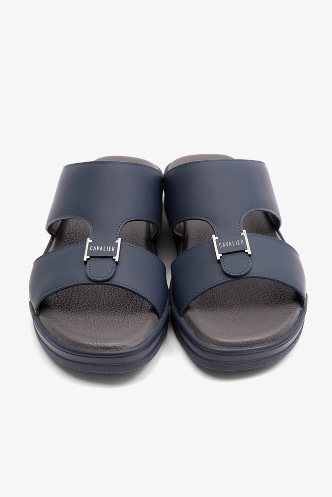 UOMO CAVALIER MENS ARABIC MATTE LEATHER SANDALS NAVY - Seventy7