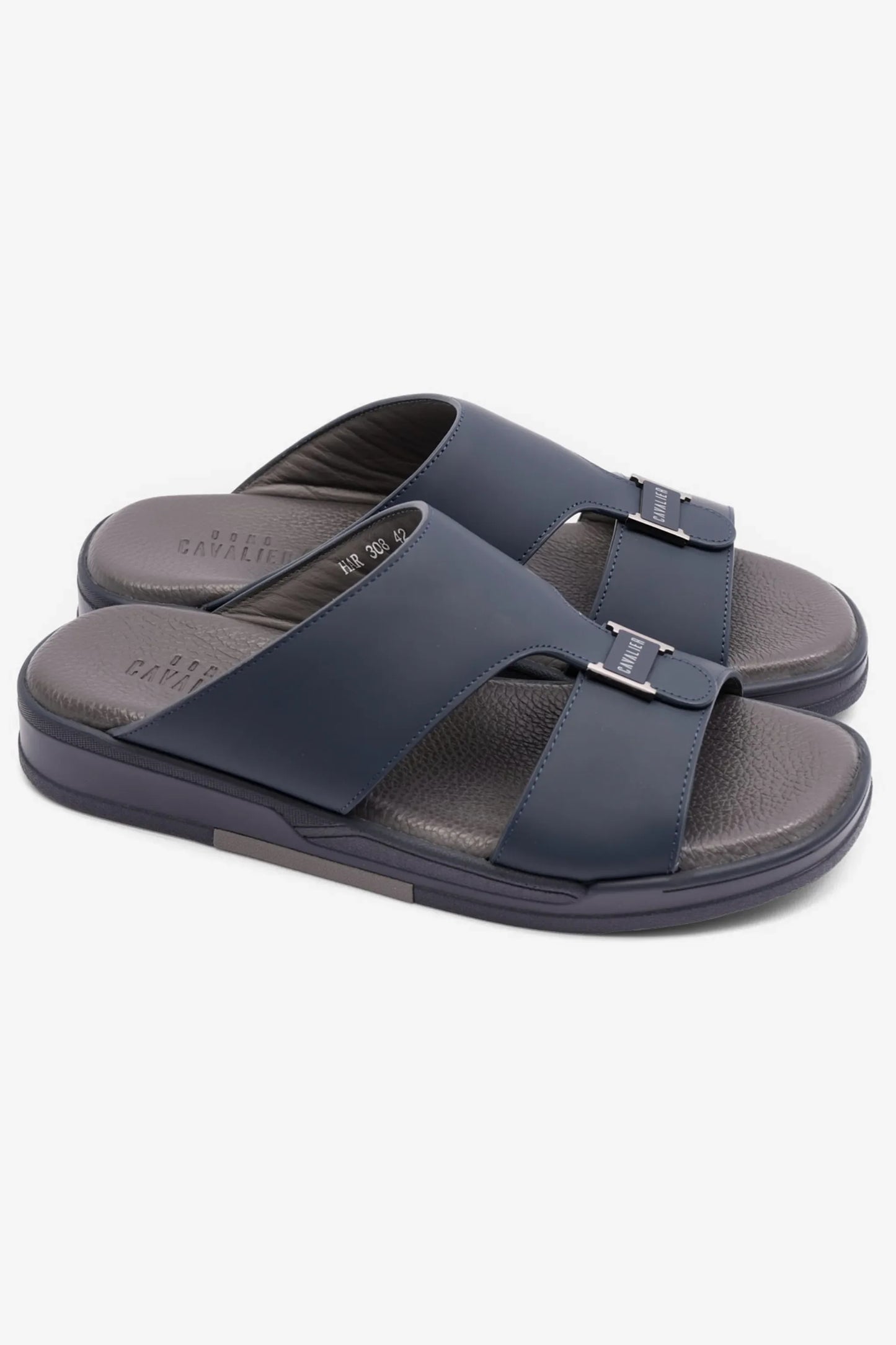 Cavalier Uomo Men's Matte Leather Arabic Sandals Navy MSDCVHAR308