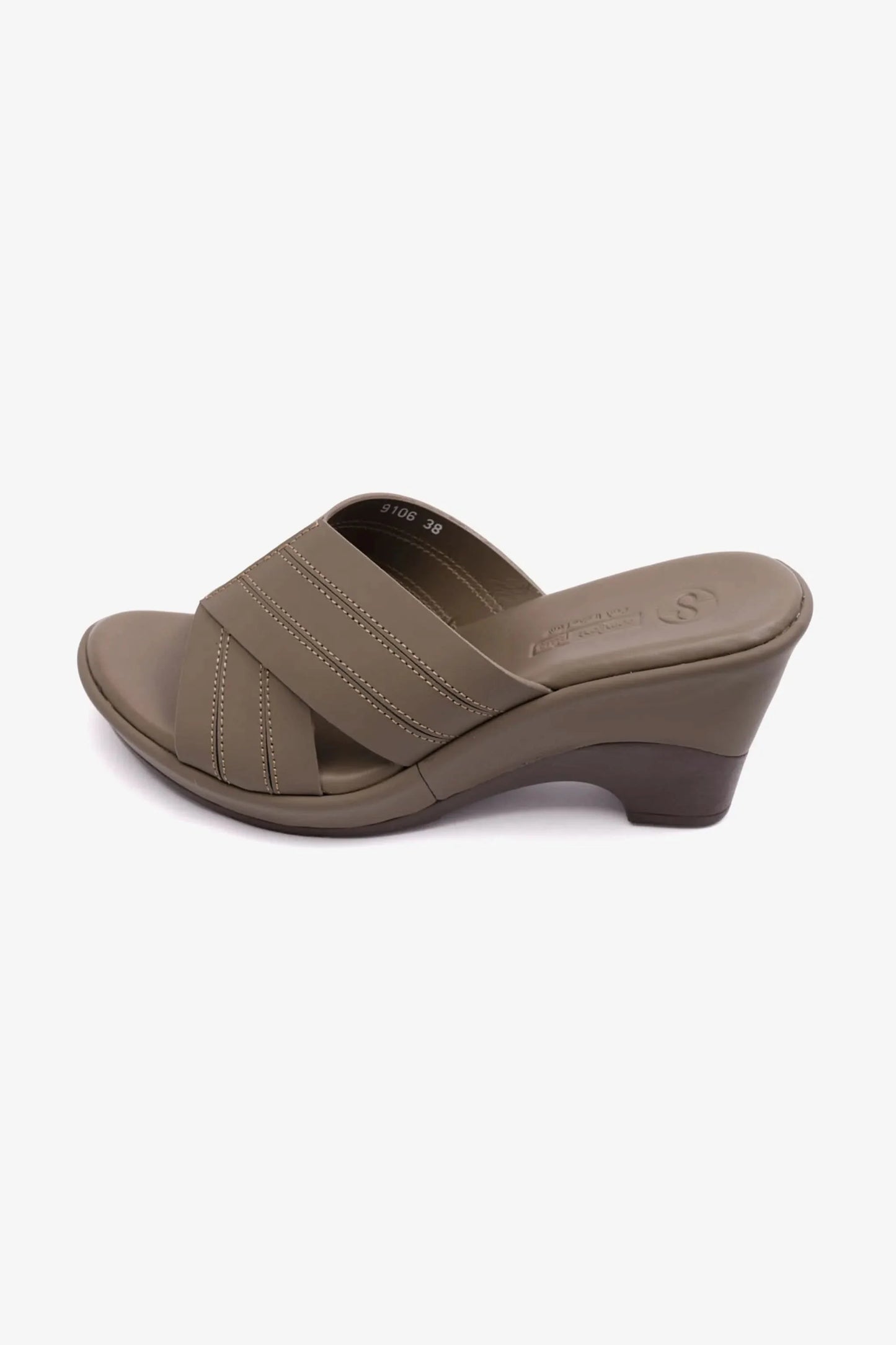 Comfort Plus Women's High Heel Leather Sandals Truffle LSDCP9106