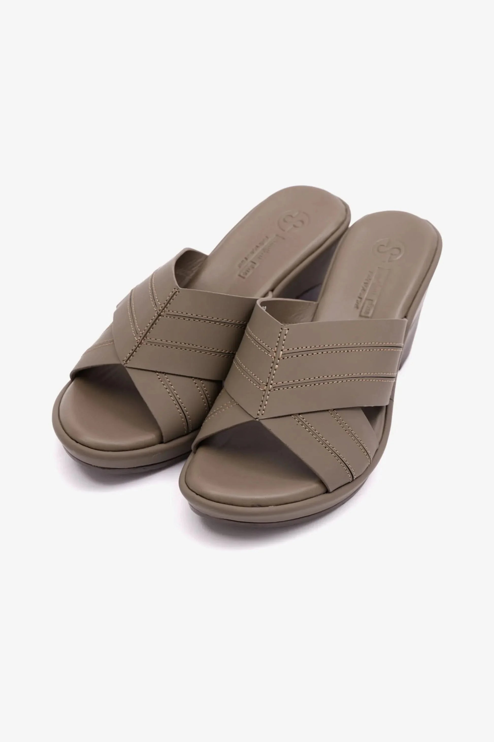 Comfort Plus Women's High Heel Leather Sandals Truffle LSDCP9106