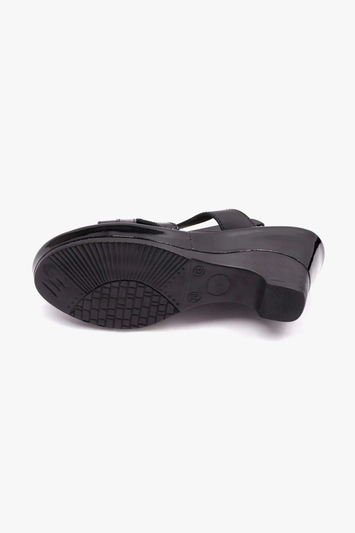 Comfort Plus Women's Matt Leather High Heel Sandals Black 9105