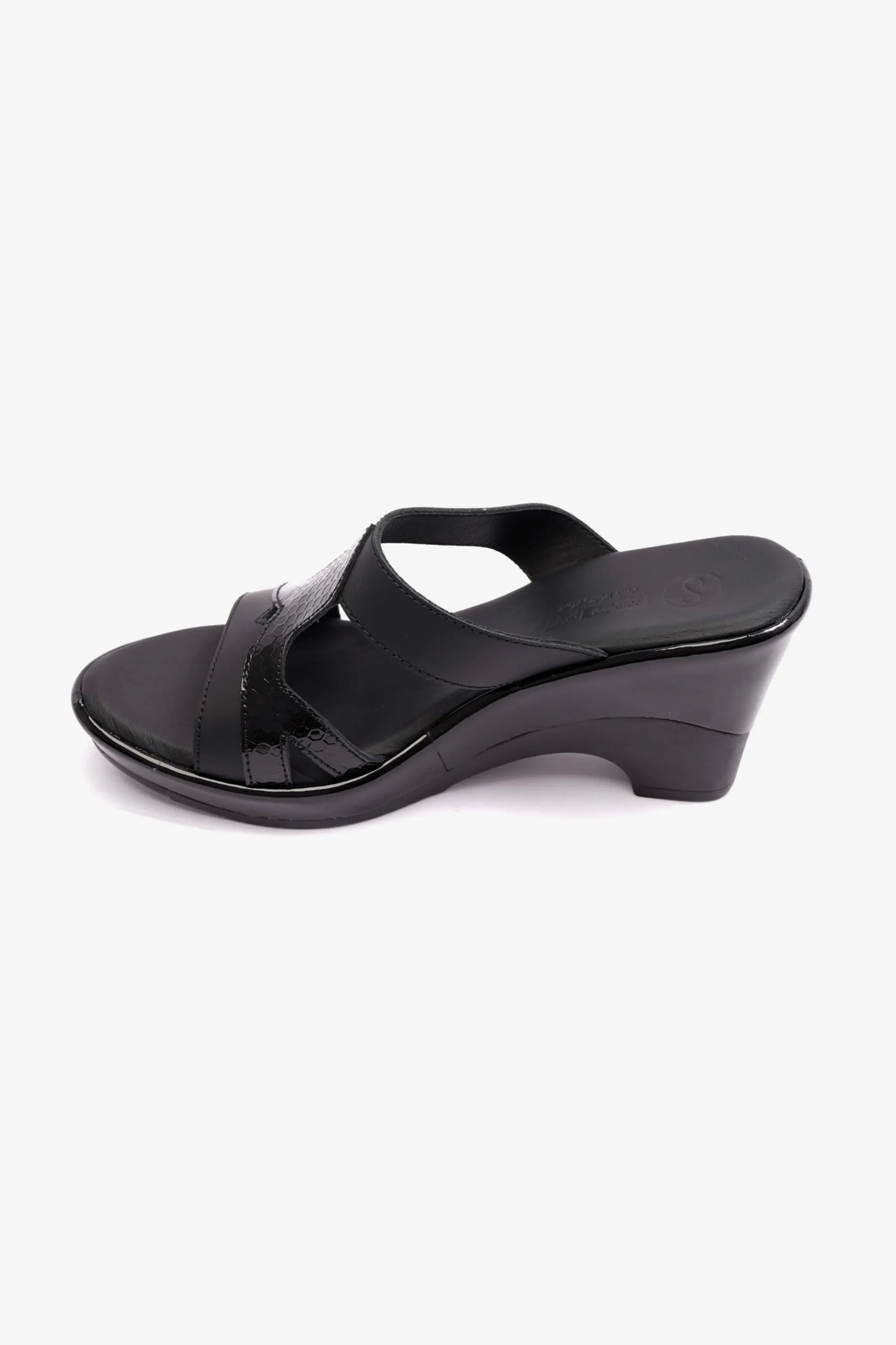 Comfort Plus Women's Matt Leather High Heel Sandals Black 9105