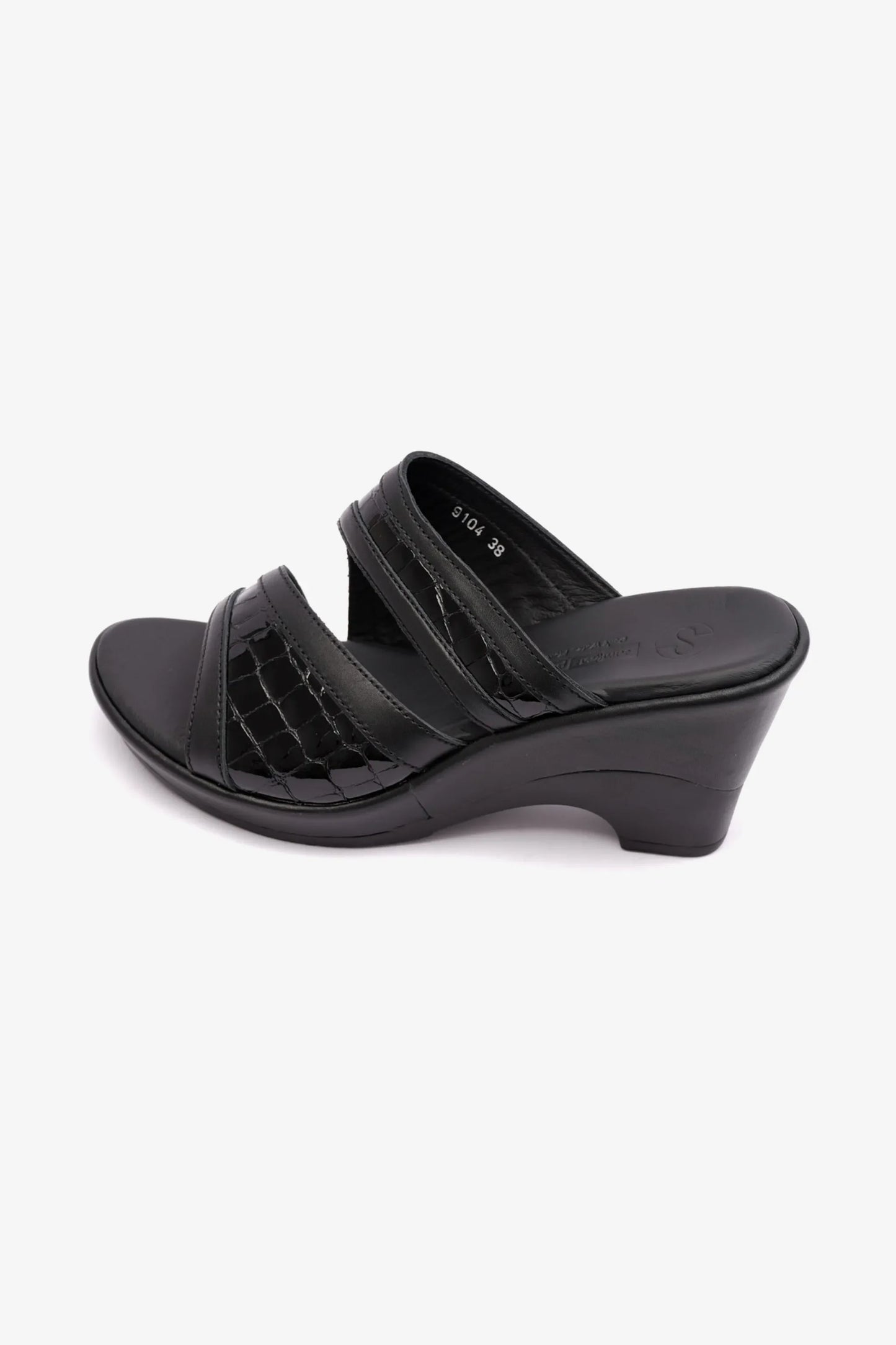 Comfort Plus Women's Patent Leather High Heel Sandals Black LSDCP9104